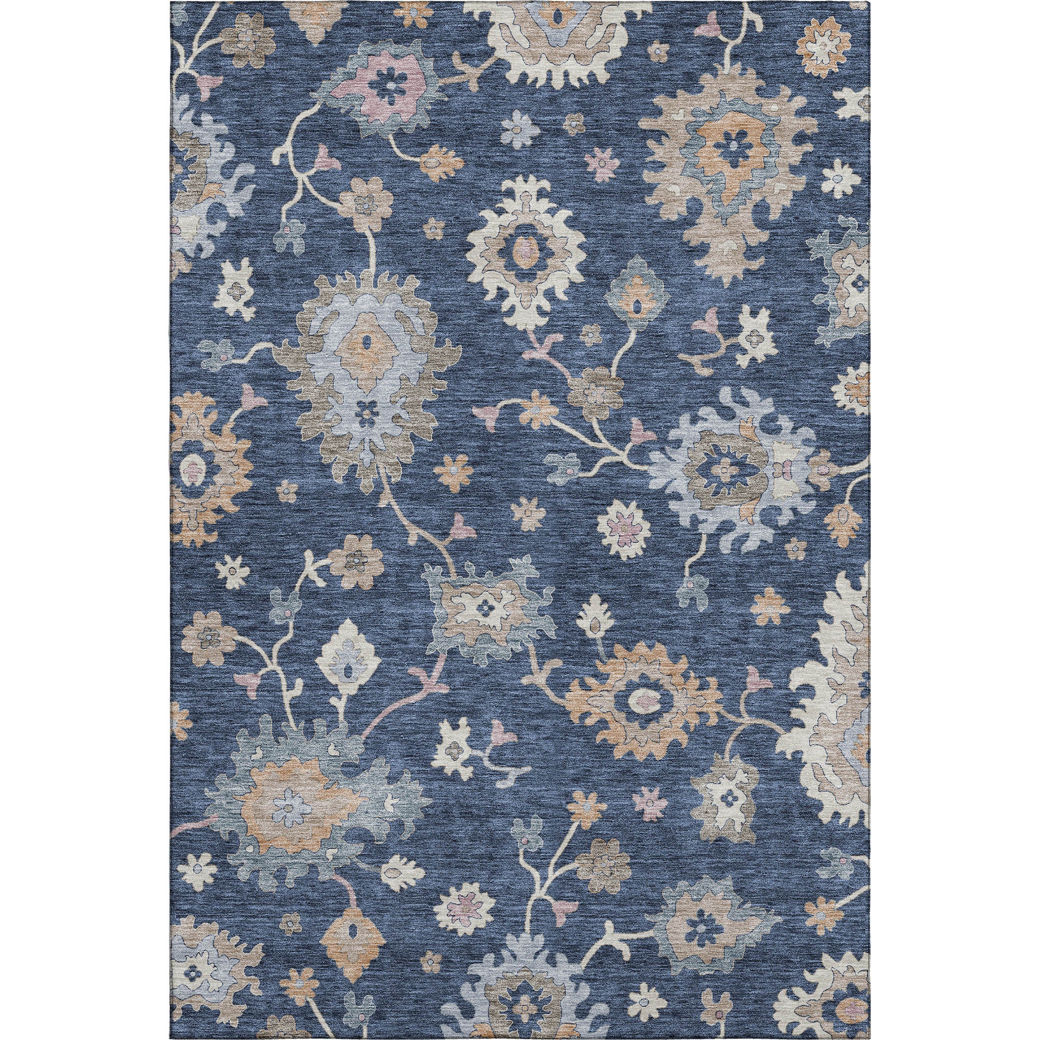 Lisbon Machine Washable Transitional Navy Blue Rug 2'6" x 3'10" #shape_Rectangle