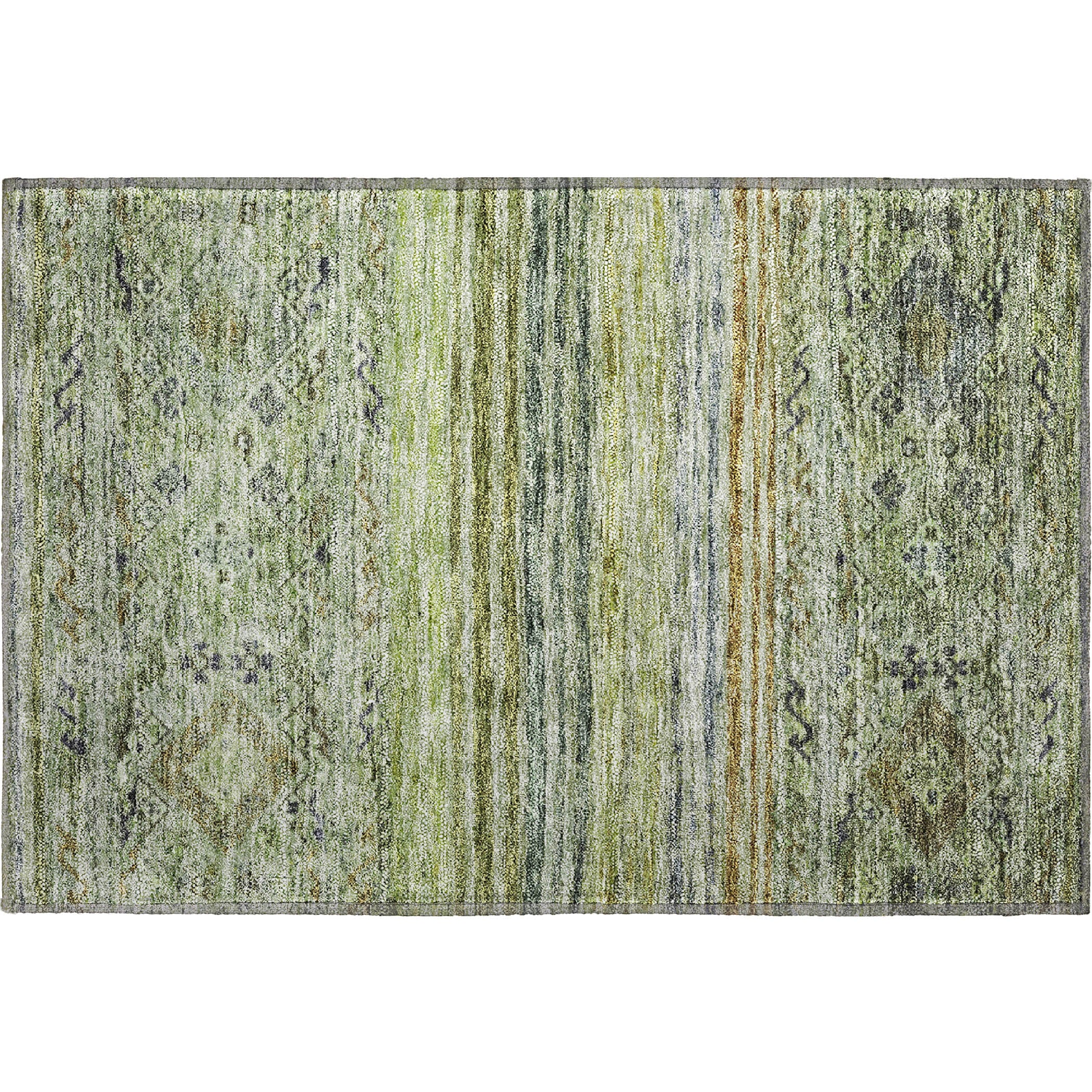 Marrakech Machine Washable Transitional Aloe Green Rug 1'8" x 2'6" #shape_Rectangle