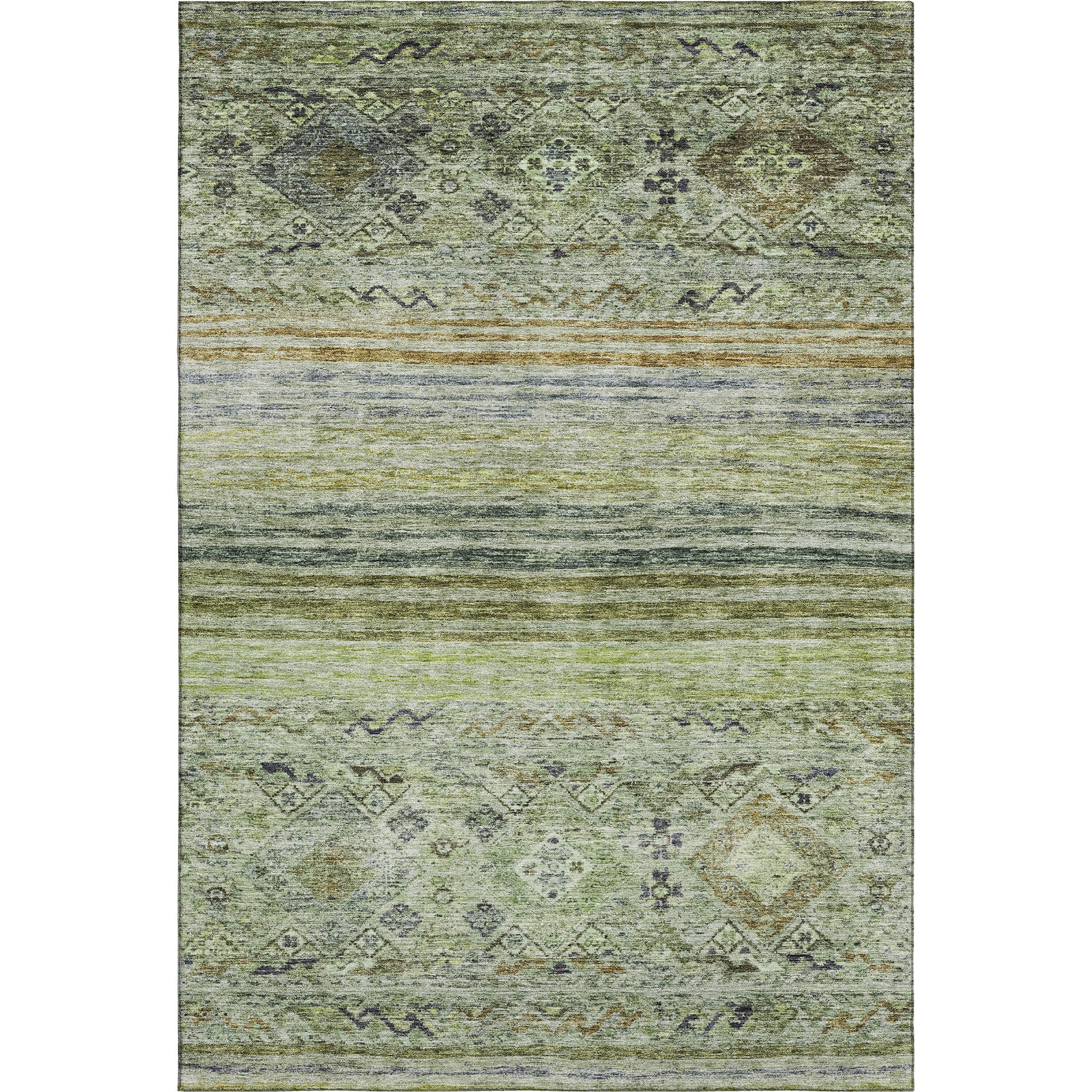 Marrakech Machine Washable Transitional Aloe Green Rug 2'6" x 3'10" #shape_Rectangle