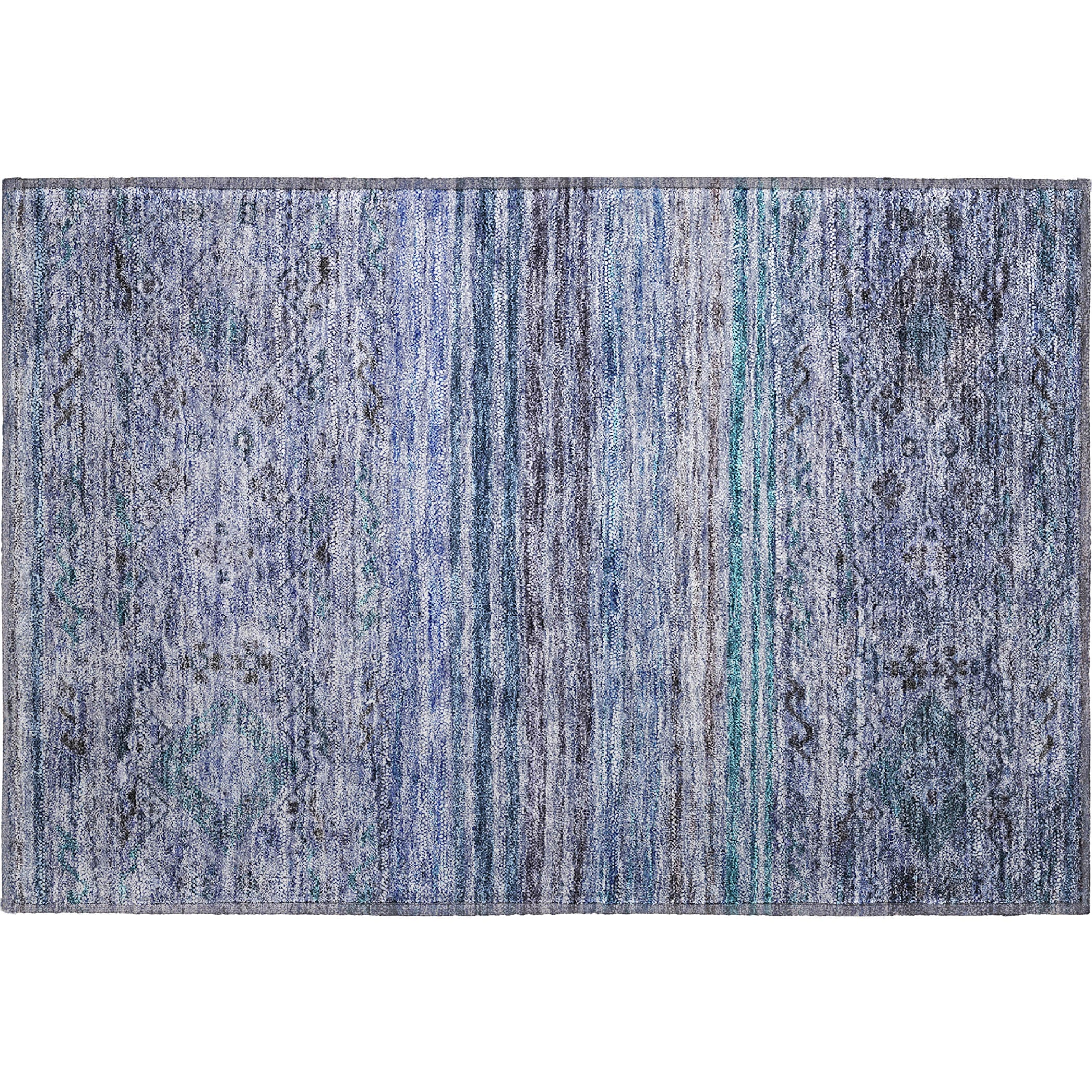 Marrakech Machine Washable Transitional Blue Rug 1'8" x 2'6" #shape_Rectangle