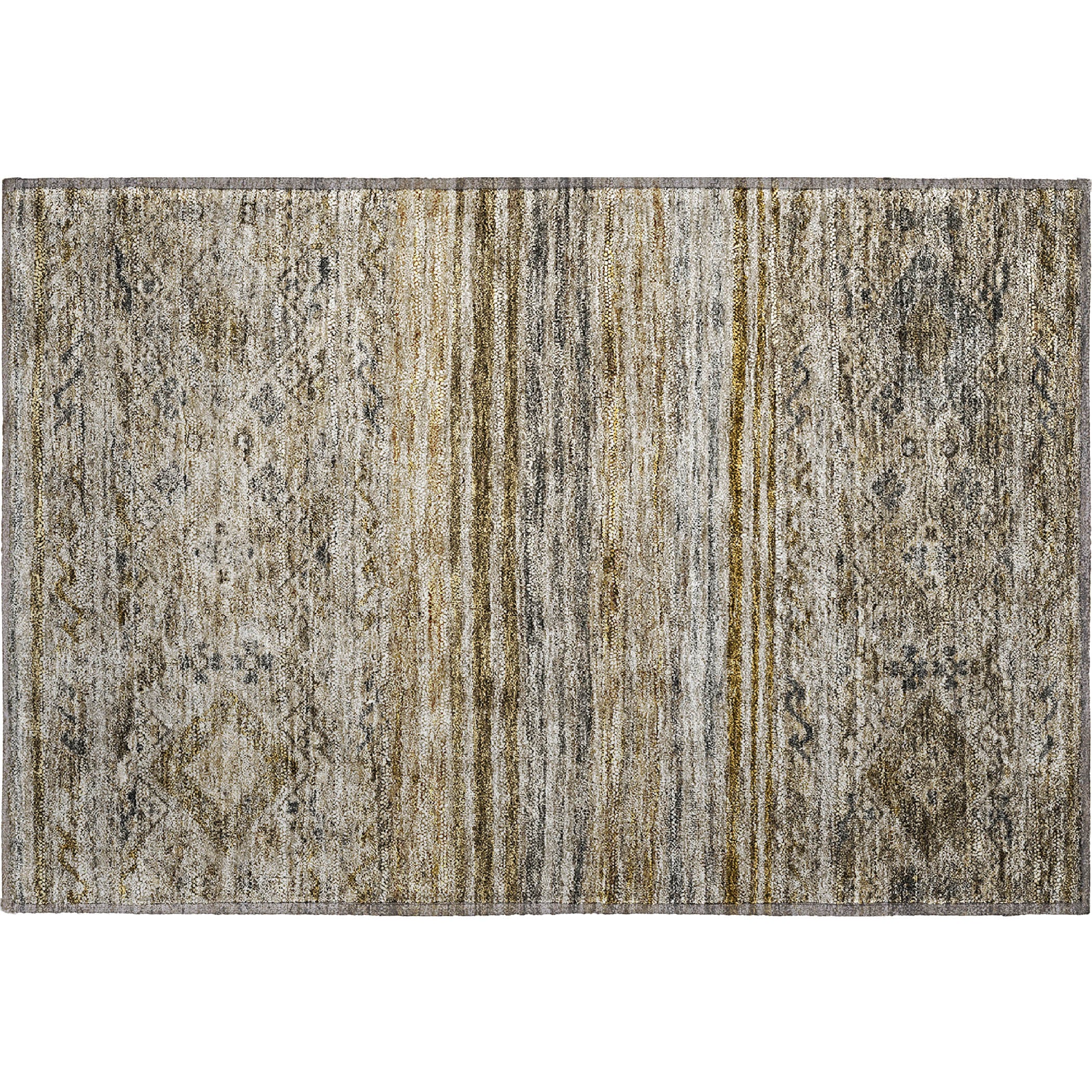 Marrakech Machine Washable Transitional Brown Rug 1'8" x 2'6" #shape_Rectangle