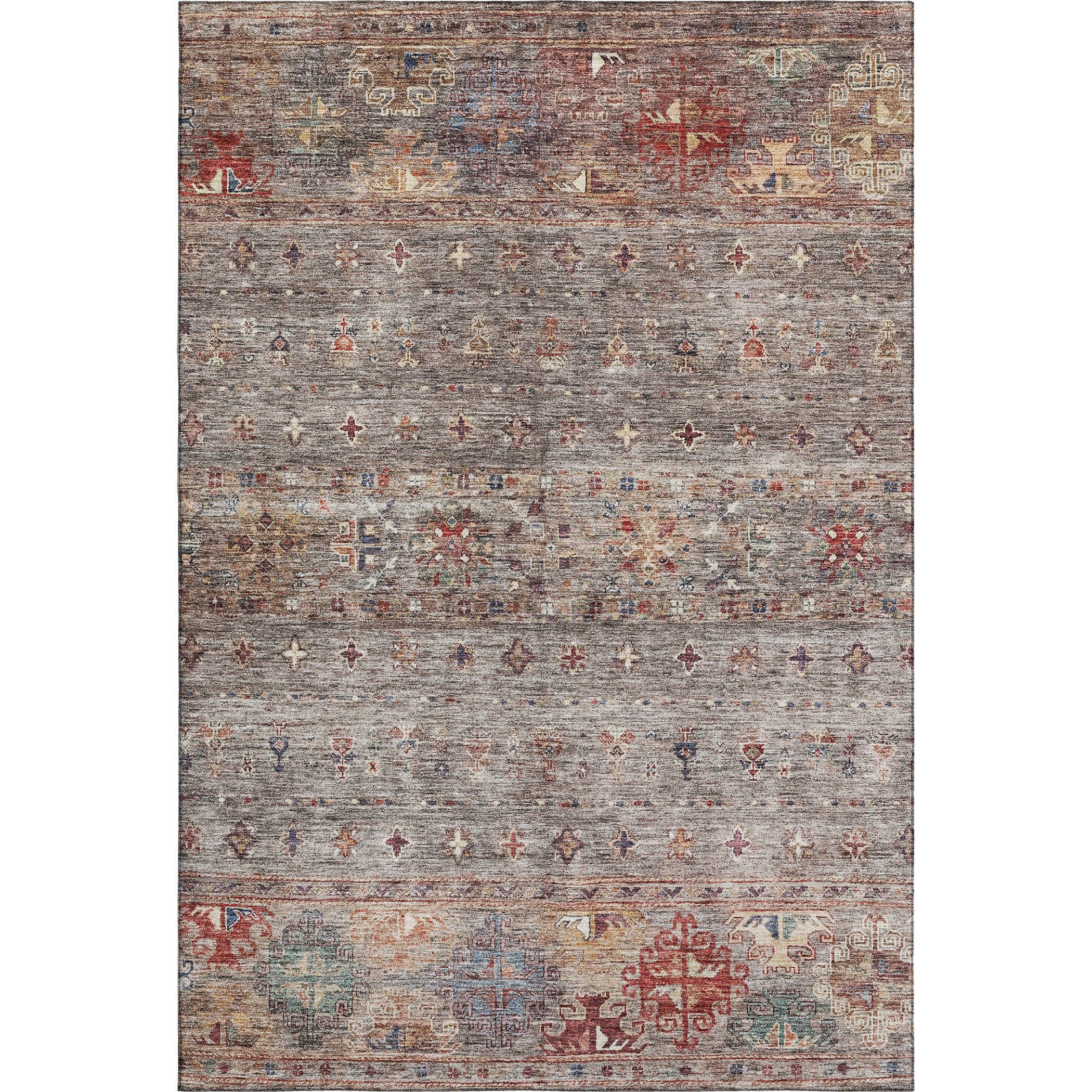 Seoul Machine Washable Transitional Gray Rug 2'6" x 3'10" #shape_Rectangle