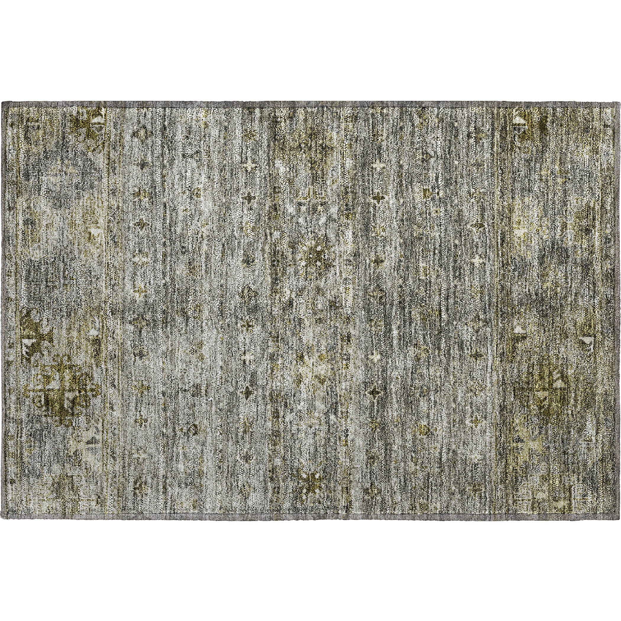 Seoul Machine Washable Transitional Pewter Gray Rug 1'8" x 2'6" #shape_Rectangle