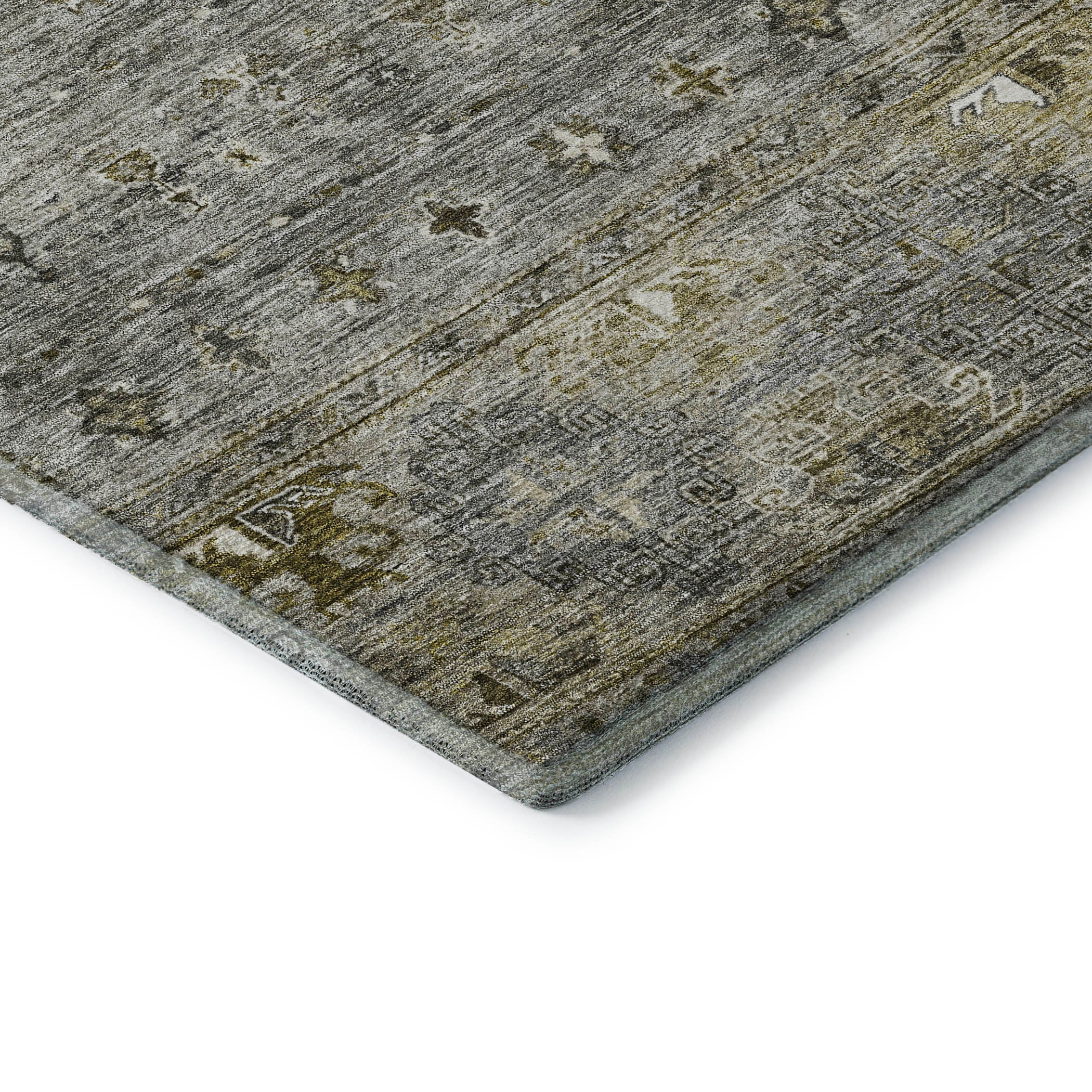Seoul Machine Washable Transitional Pewter Gray Rug 1'8" x 2'6" #shape_Rectangle