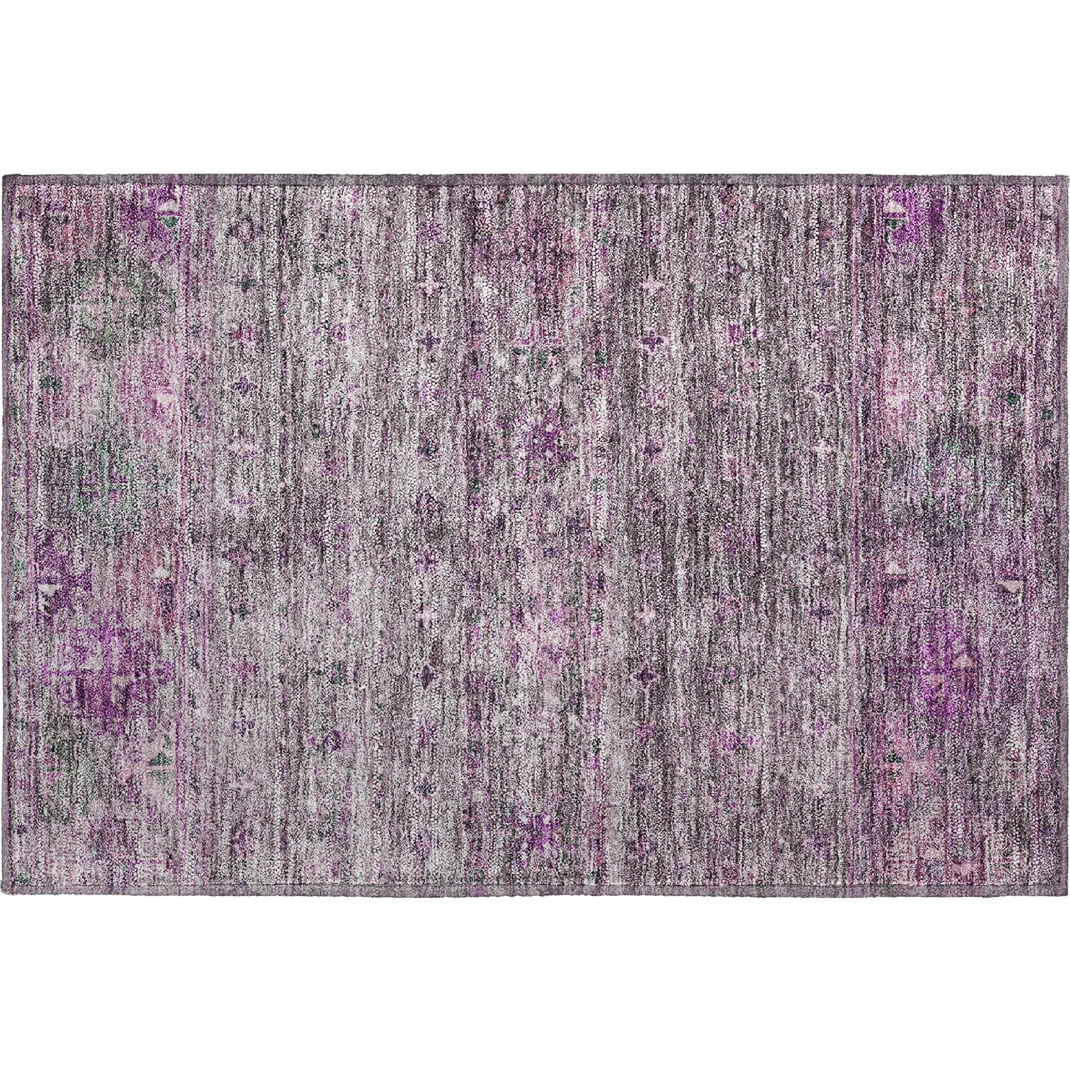 Seoul Machine Washable Transitional Purple Rug 1'8" x 2'6" #shape_Rectangle