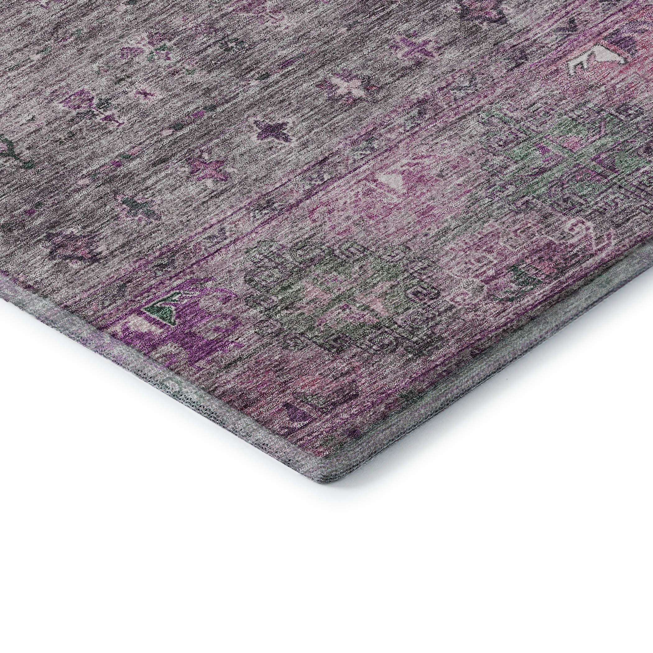 Seoul Machine Washable Transitional Purple Rug 1'8" x 2'6" #shape_Rectangle