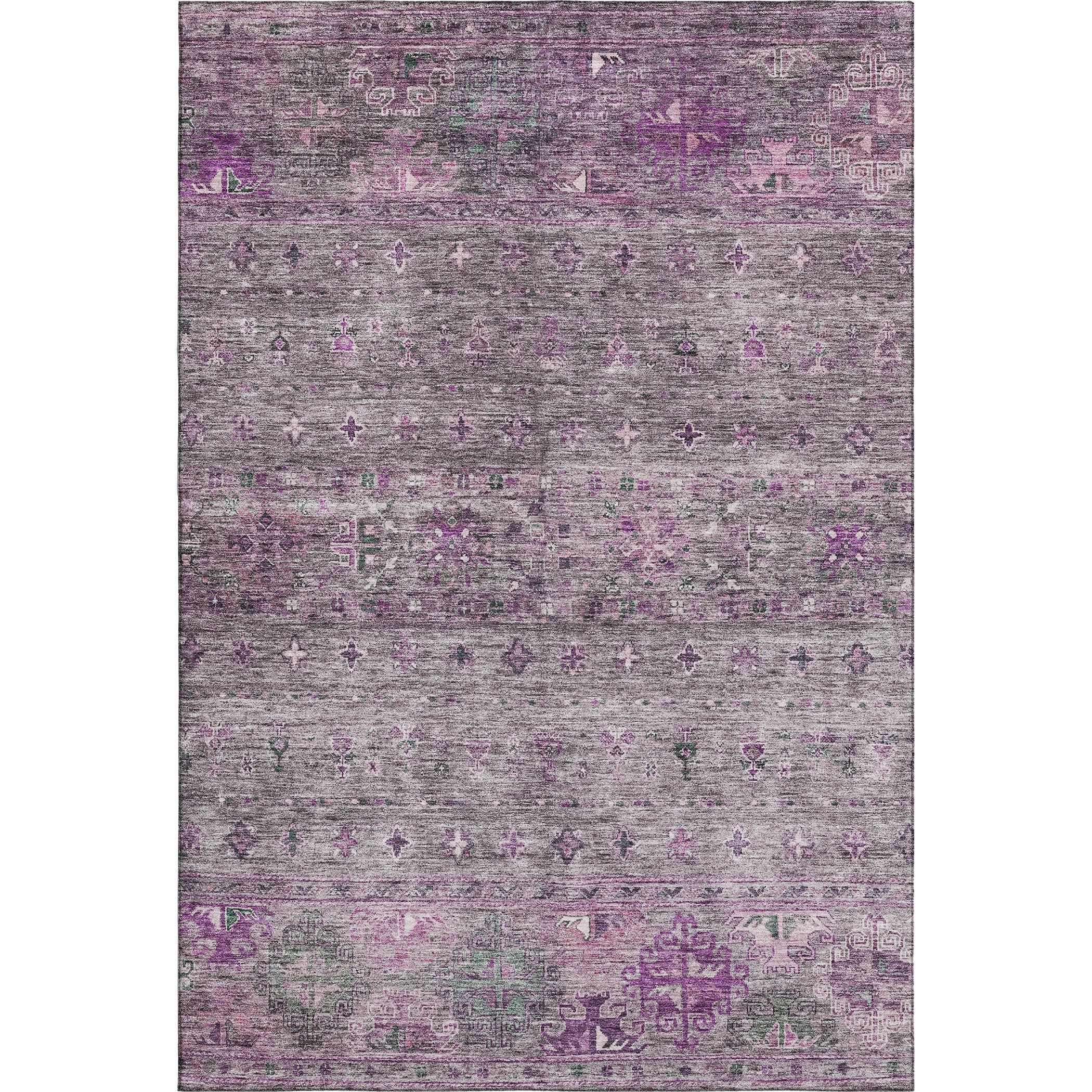 Seoul Machine Washable Transitional Purple Rug 2'6" x 3'10" #shape_Rectangle