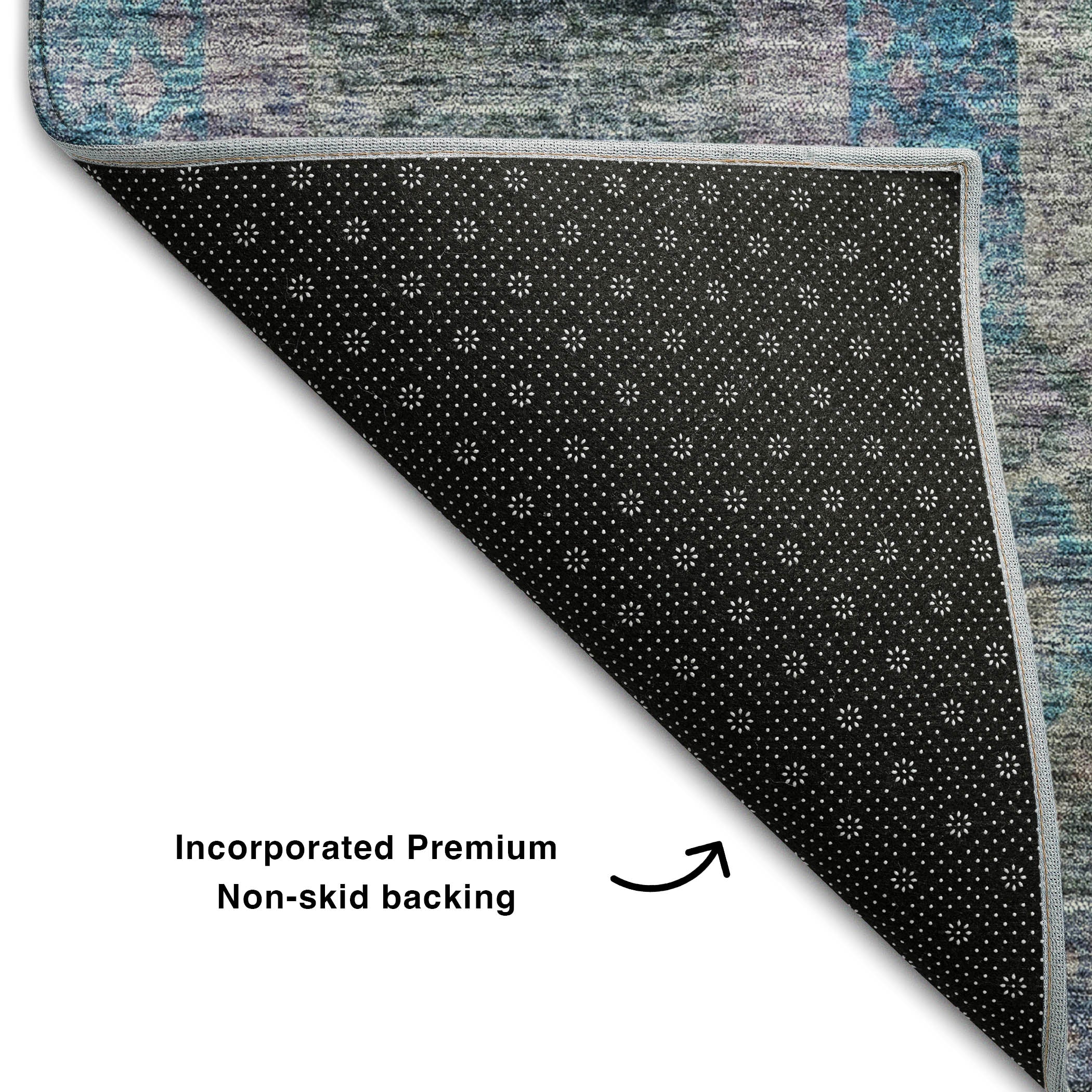 Siena Machine Washable Transitional Blue Rug 1'8" x 2'6" #shape_Rectangle