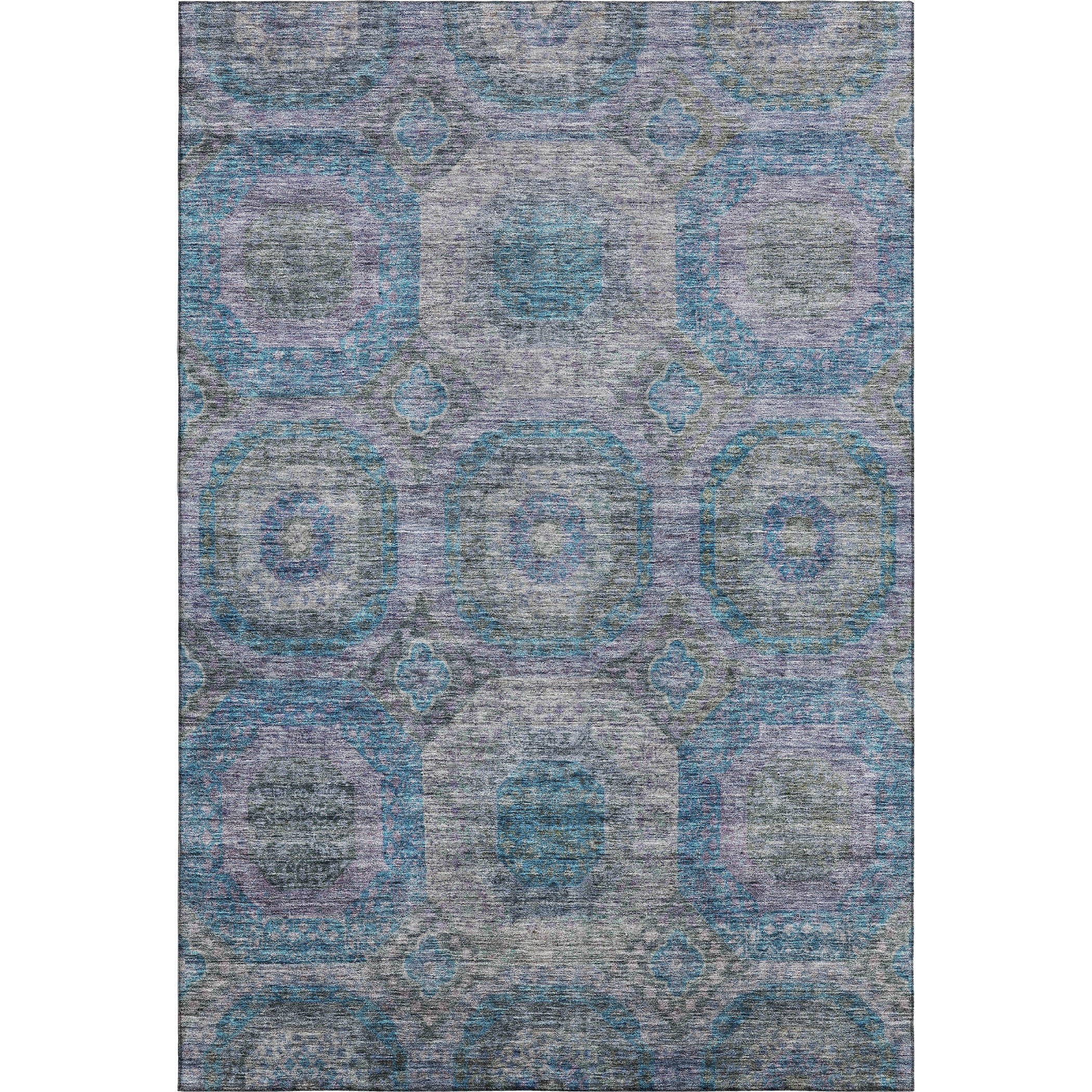 Siena Machine Washable Transitional Blue Rug 2'6" x 3'10" #shape_Rectangle