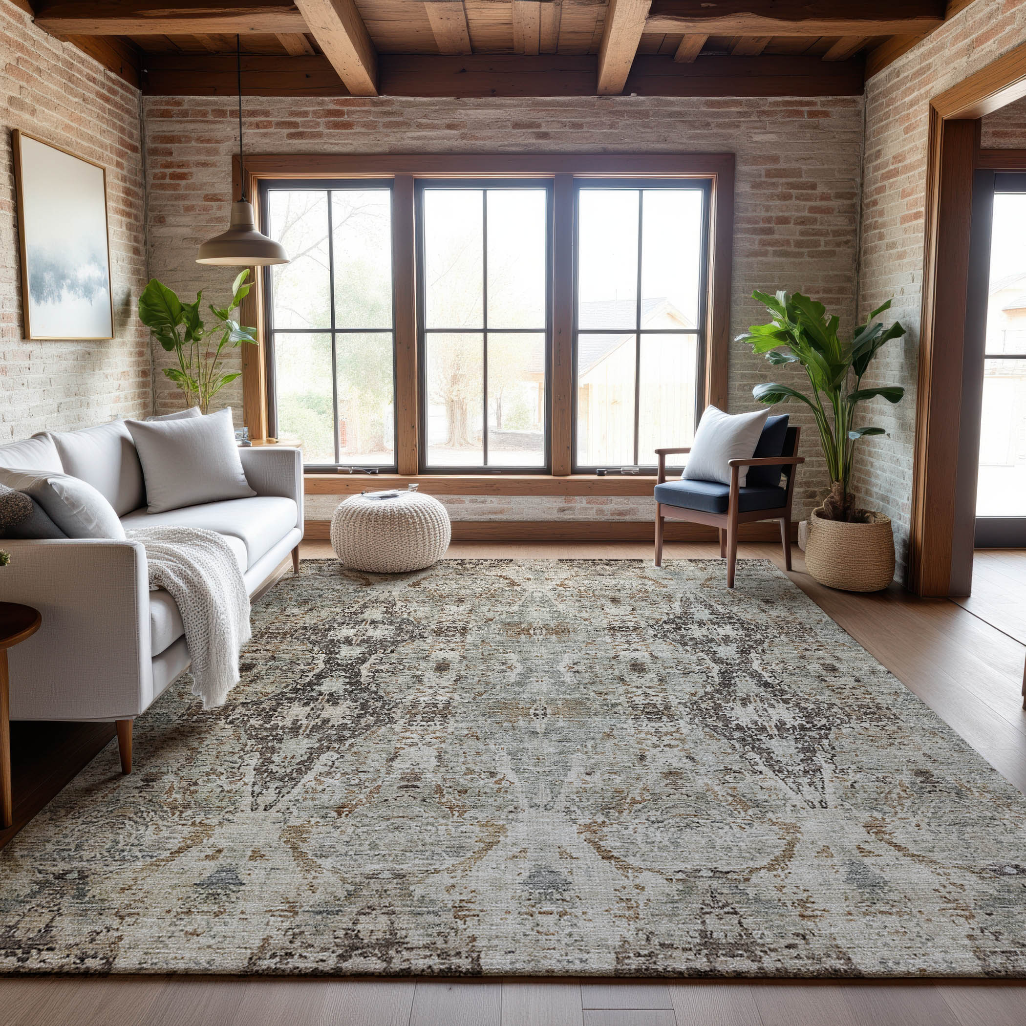 Colombo Machine Washable Transitional Linen Ivory Rug 2'6" x 3'10" #shape_Rectangle