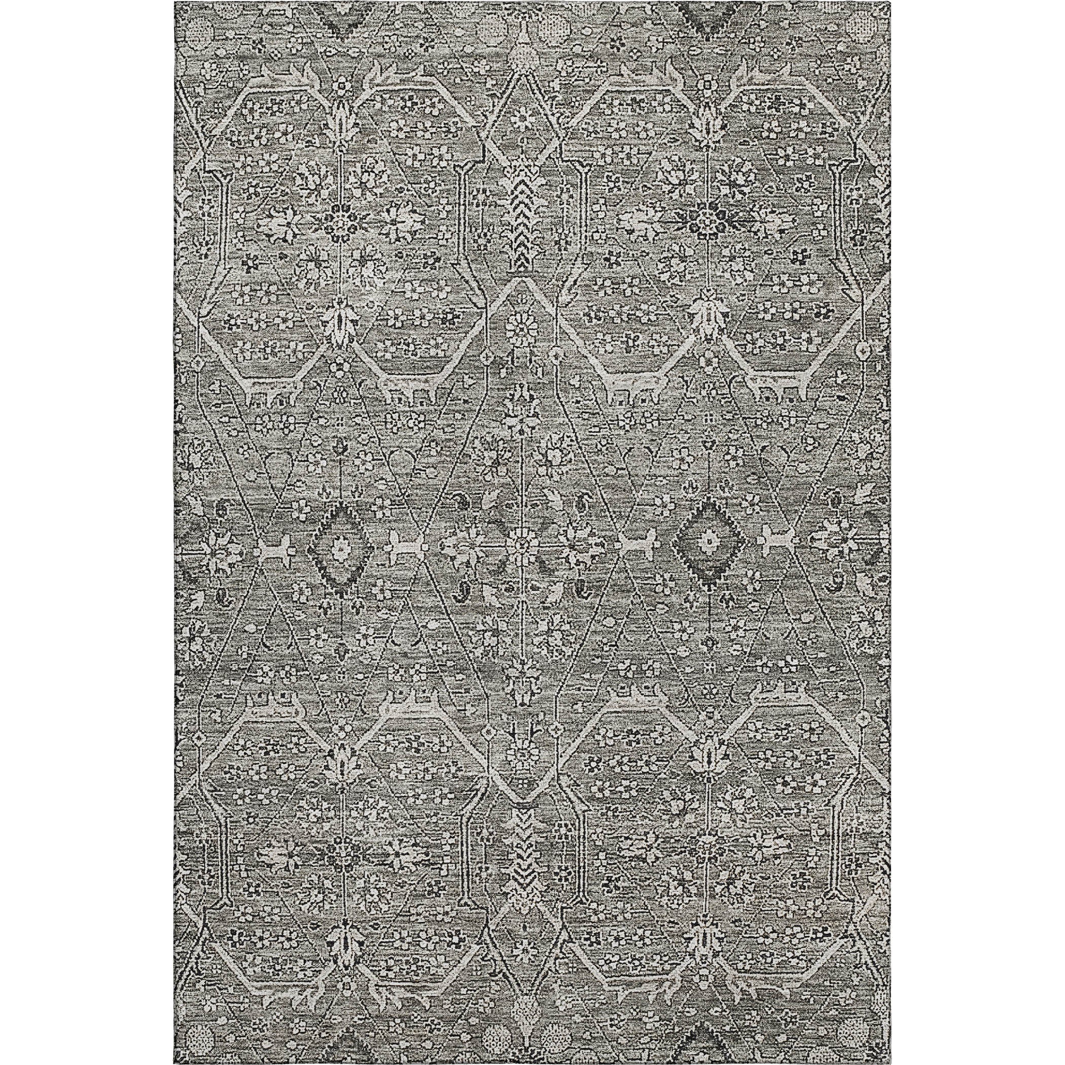 Reykjavik Machine Washable Traditional Pewter Gray Rug 2'6" x 3'10" #shape_Rectangle