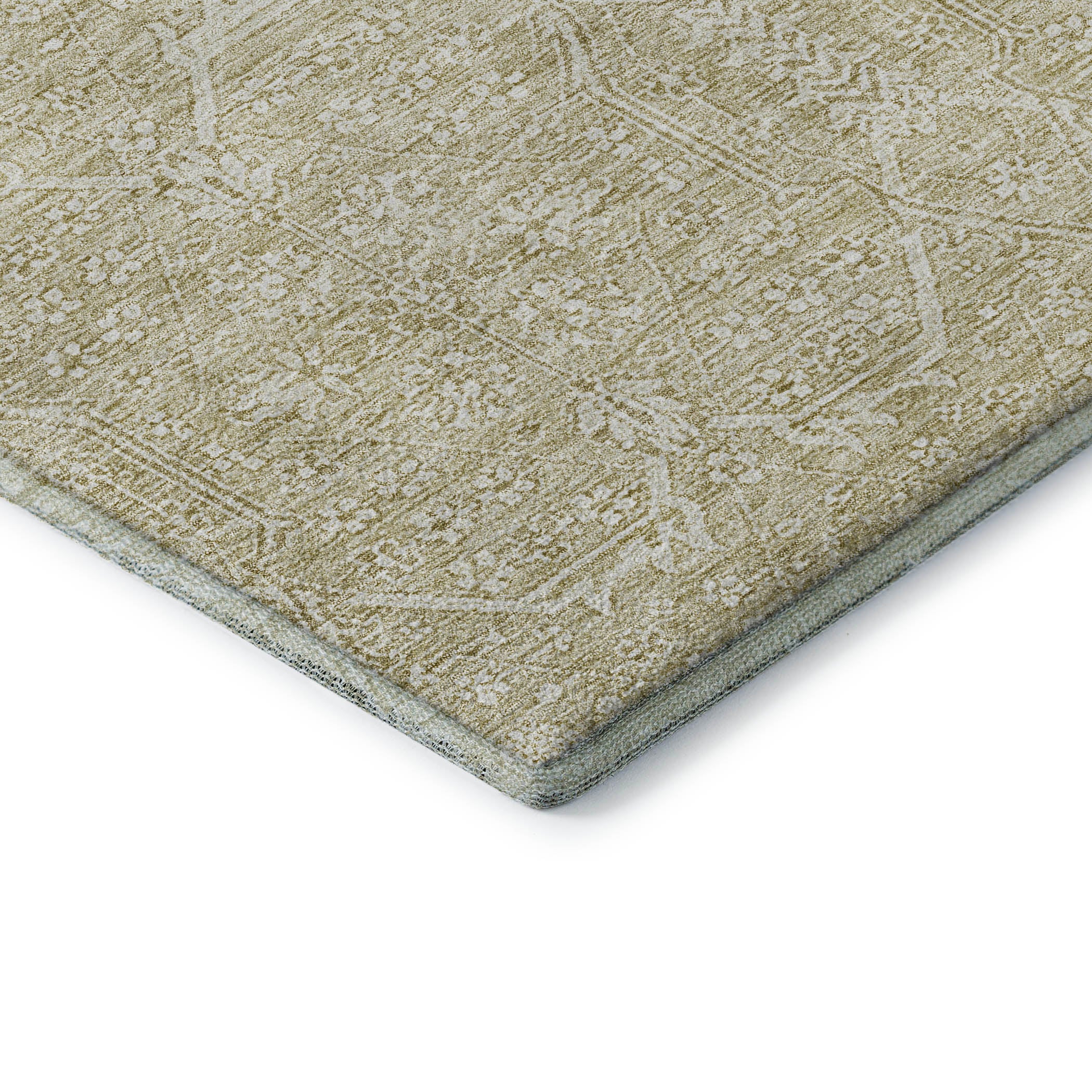 Kotor Machine Washable Traditional Beige Brown Rug 1'8" x 2'6" #shape_Rectangle