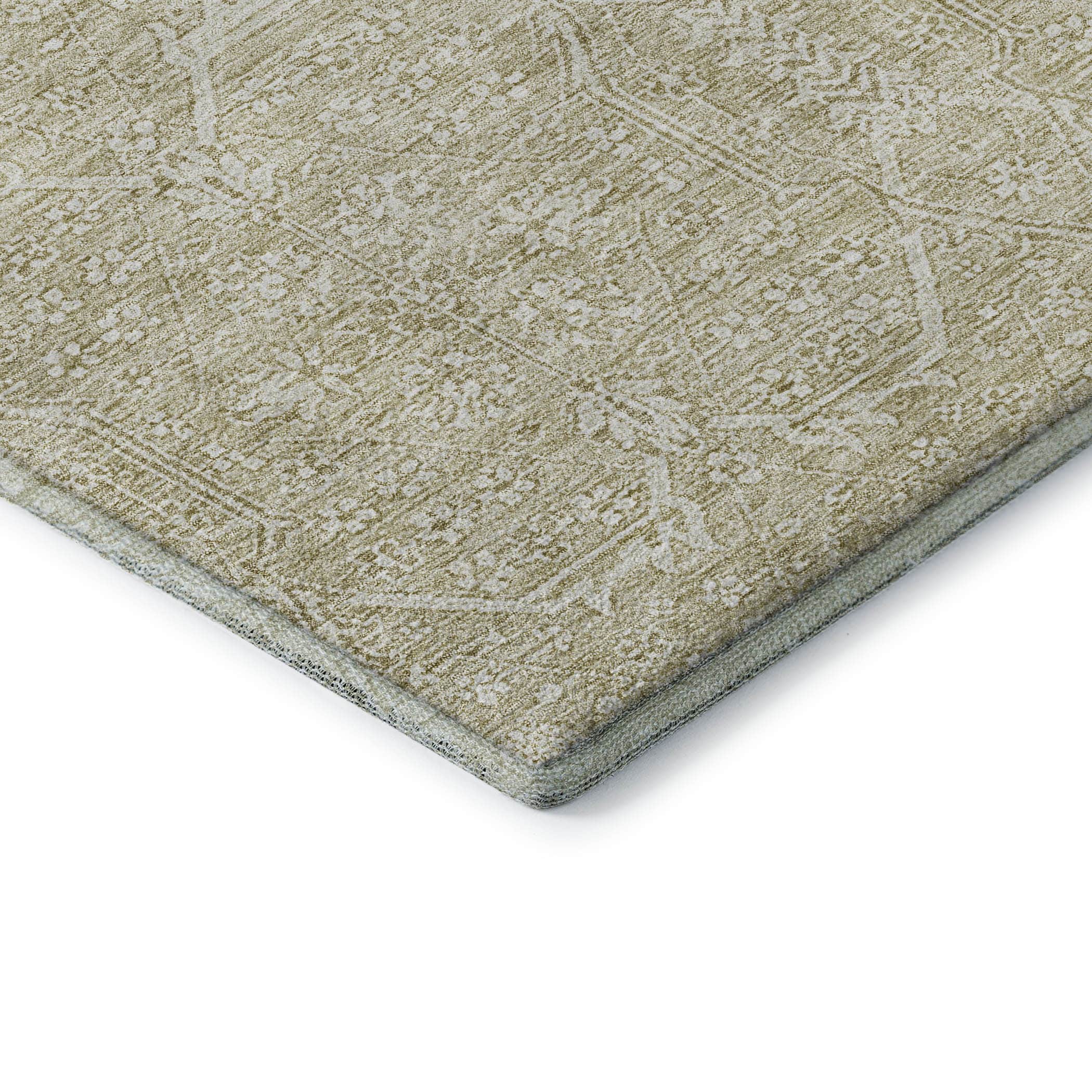 Kotor Machine Washable Traditional Beige Brown Rug 1'8" x 2'6" #shape_Rectangle