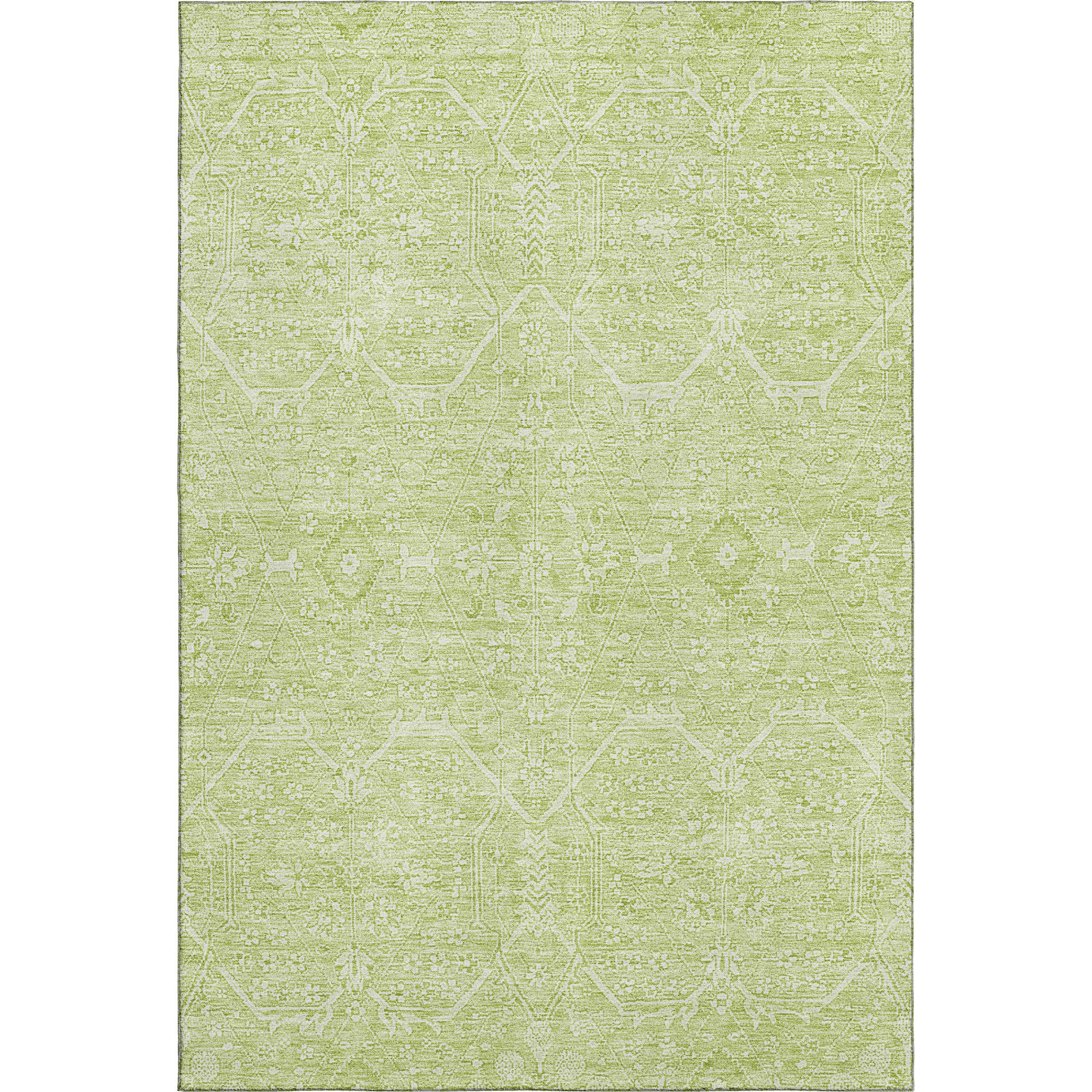 Kotor Machine Washable Traditional Mint Green Rug 2'6" x 3'10" #shape_Rectangle
