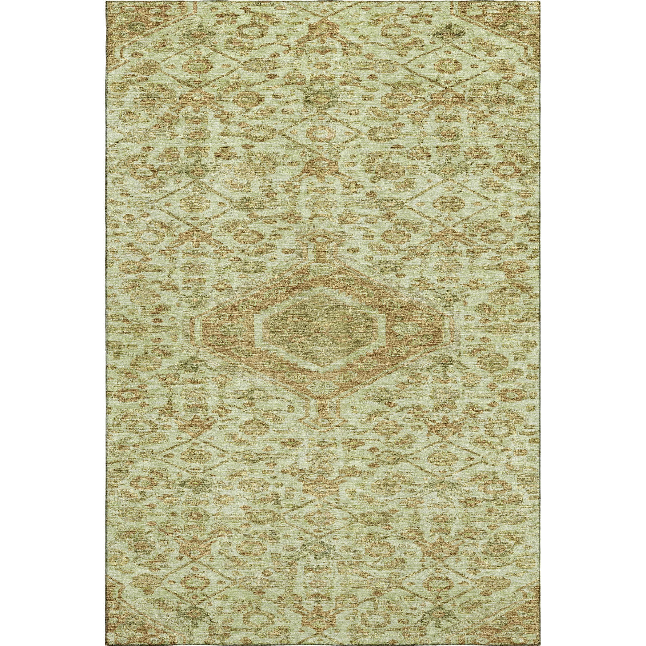 Oslo Machine Washable Traditional Sage Green Rug 2'6" x 3'10" #shape_Rectangle