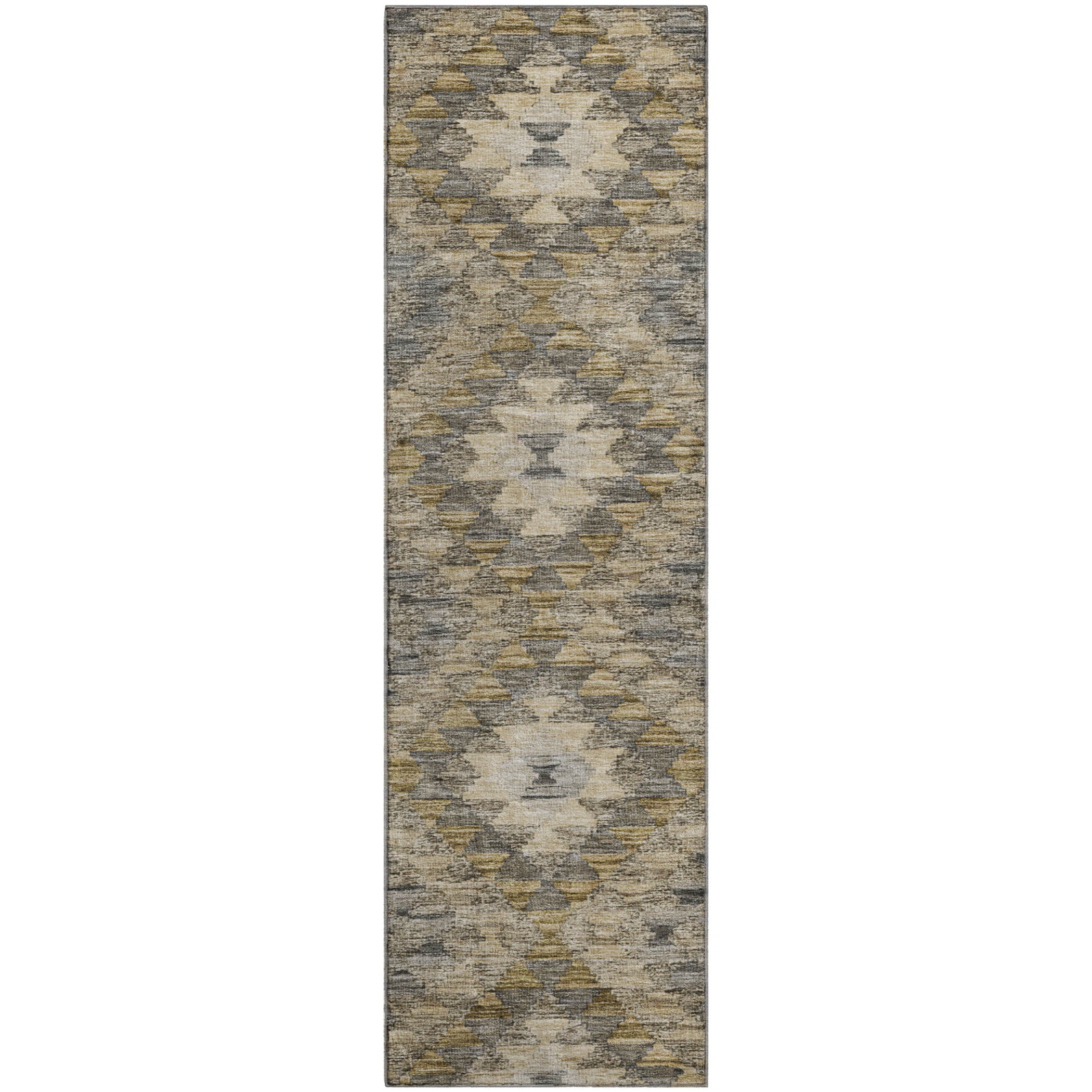 Bogota Machine Washable Transitional Beige Brown Rug 2'3" x 7'6" #shape_Runner