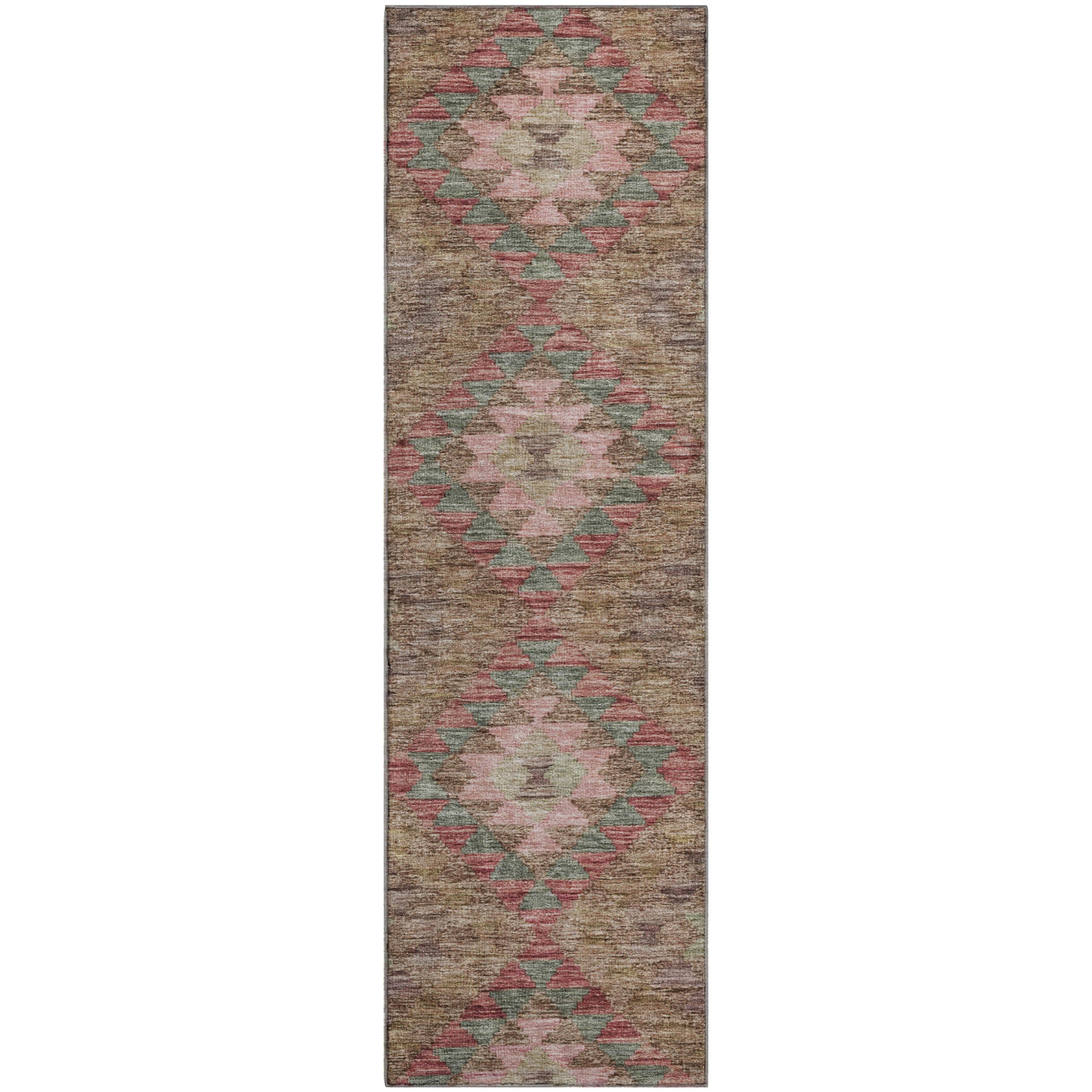 Bogota Machine Washable Transitional Brown Rug 2'3" x 7'6" #shape_Runner