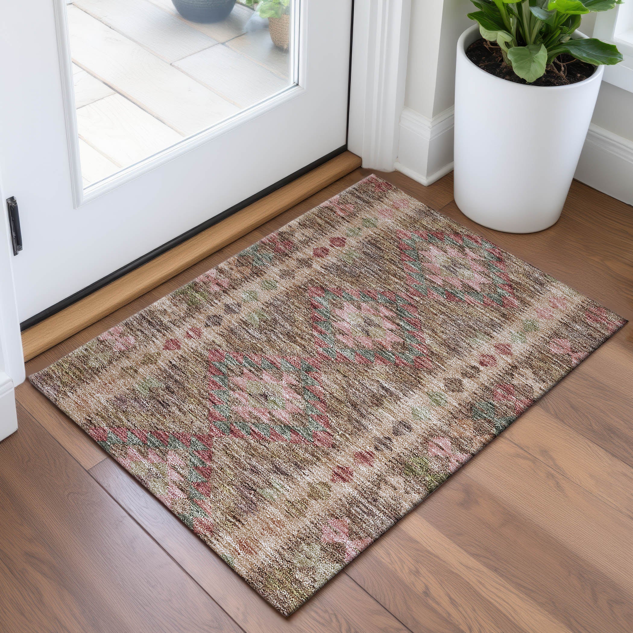 Bogota Machine Washable Transitional Brown Rug 1'8" x 2'6" #shape_Rectangle