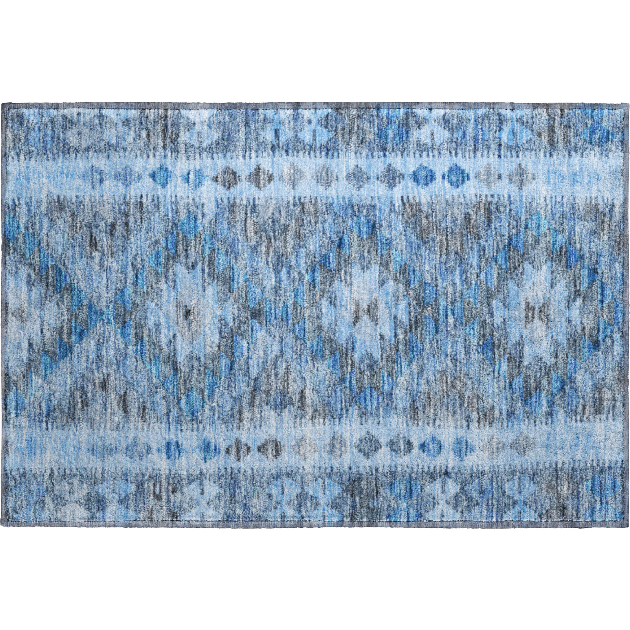 Bogota Machine Washable Transitional Navy Blue Rug 1'8" x 2'6" #shape_Rectangle