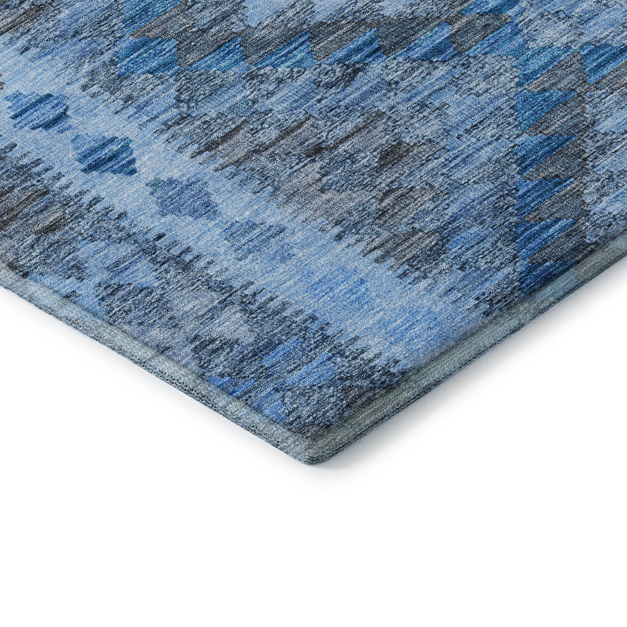 Bogota Machine Washable Transitional Navy Blue Rug 1'8" x 2'6" #shape_Rectangle