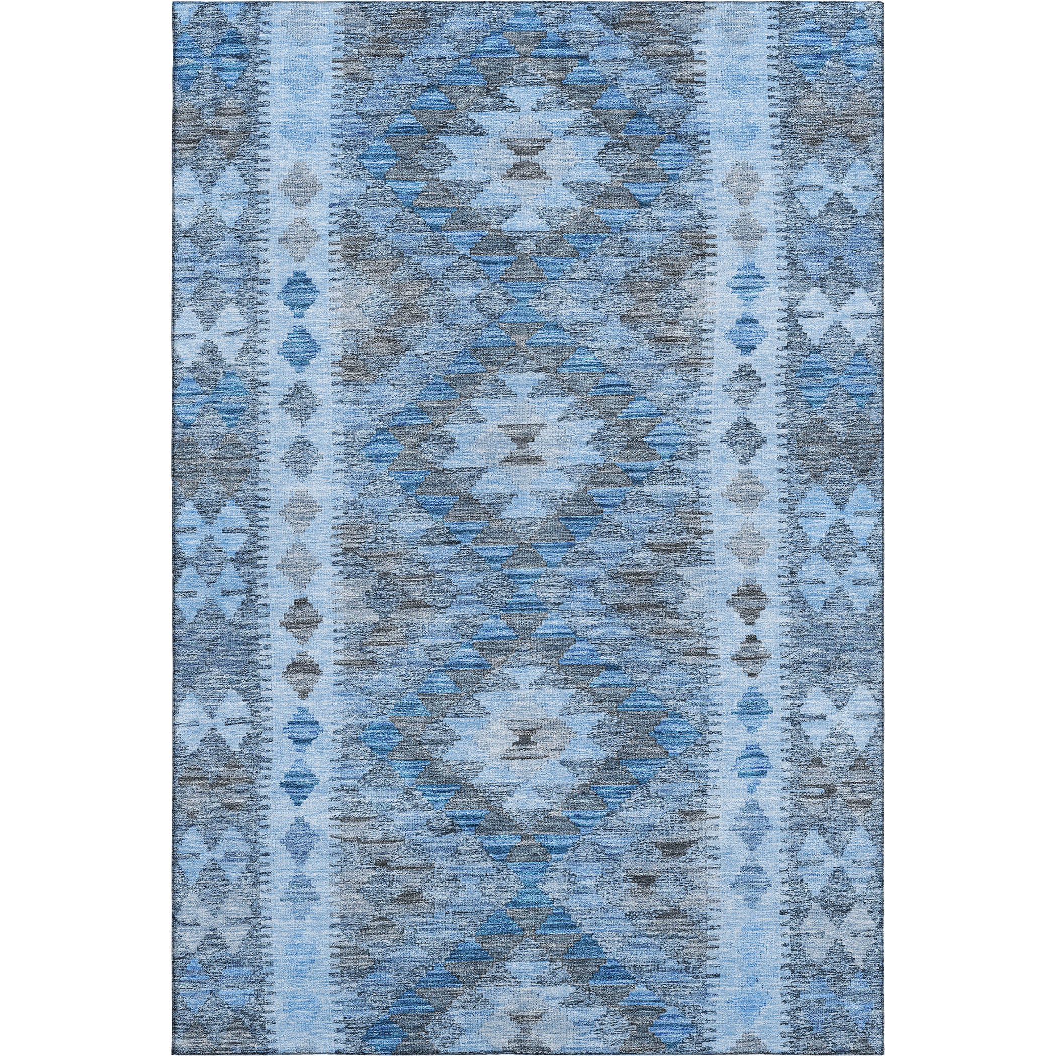 Bogota Machine Washable Transitional Navy Blue Rug 2'6" x 3'10" #shape_Rectangle