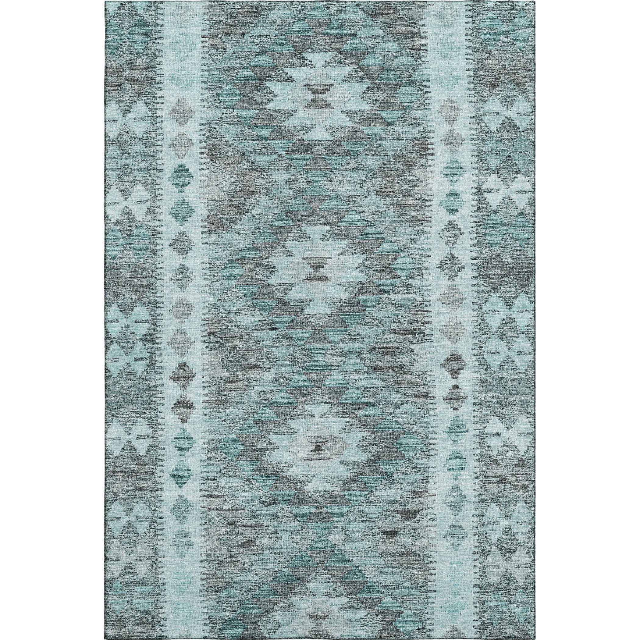 Bogota Machine Washable Transitional Teal Rug 2'6" x 3'10" #shape_Rectangle