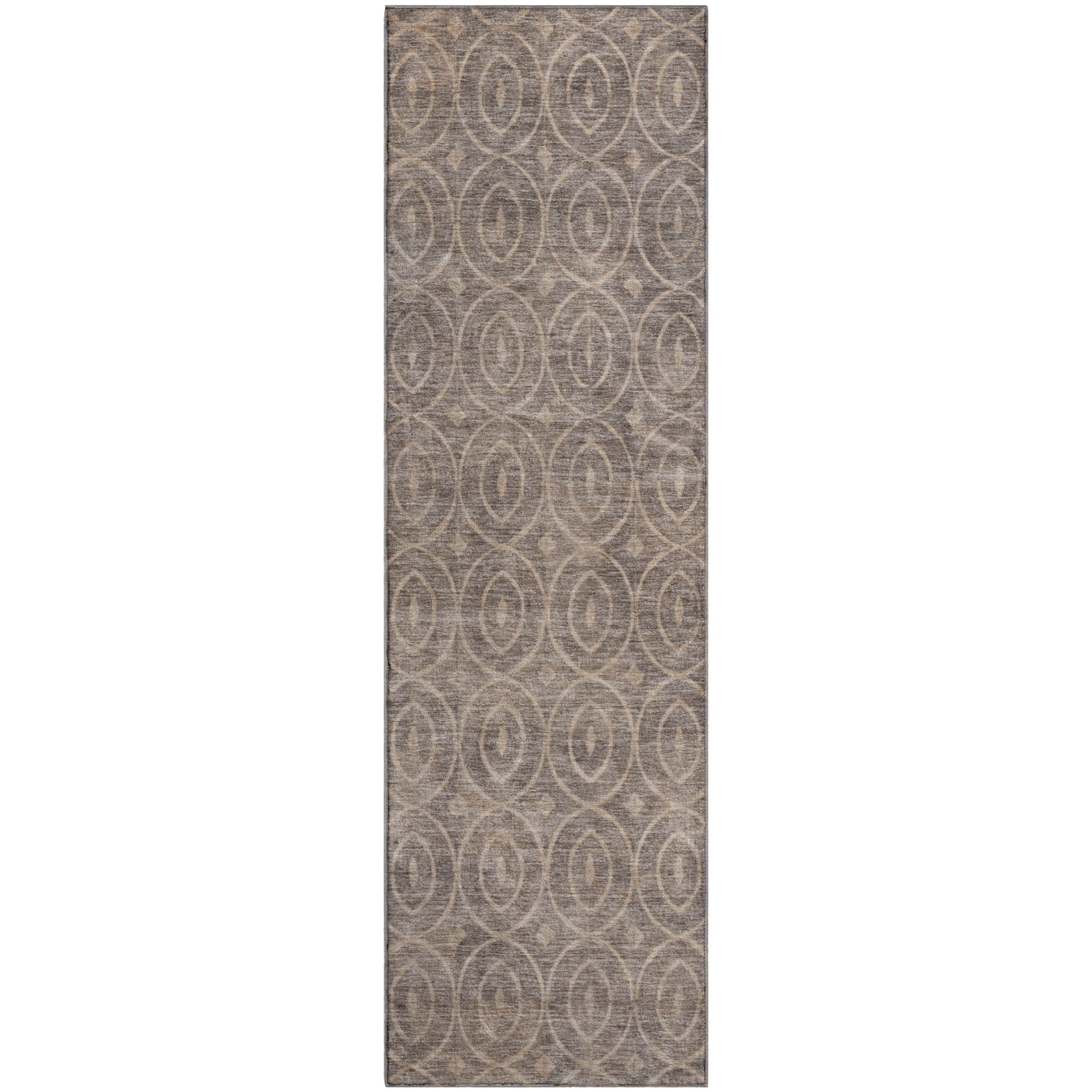 Mostar Machine Washable Transitional Mocha Brown Rug 2'3" x 7'6" #shape_Runner