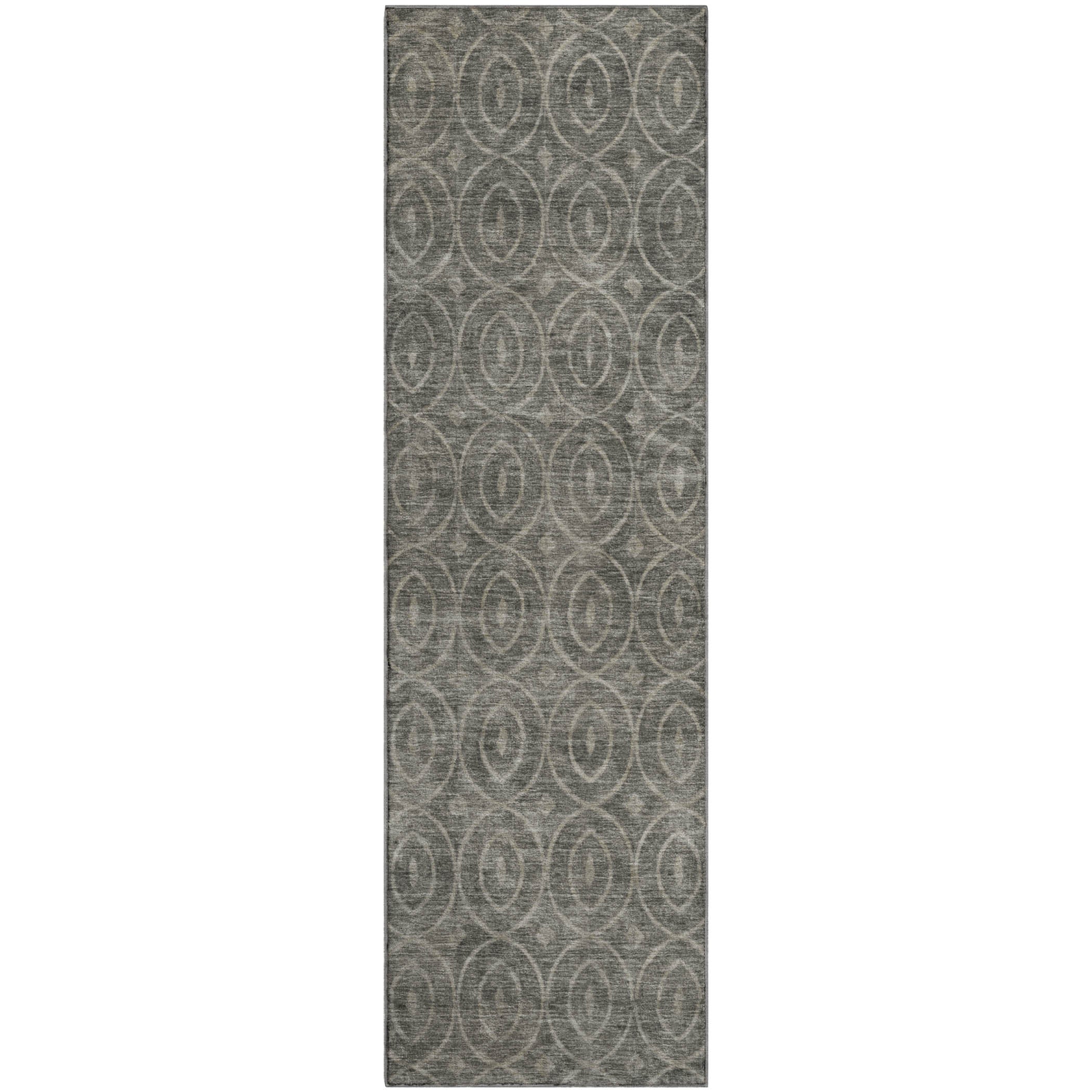 Mostar Machine Washable Transitional Pewter Gray Rug 2'3" x 7'6" #shape_Runner
