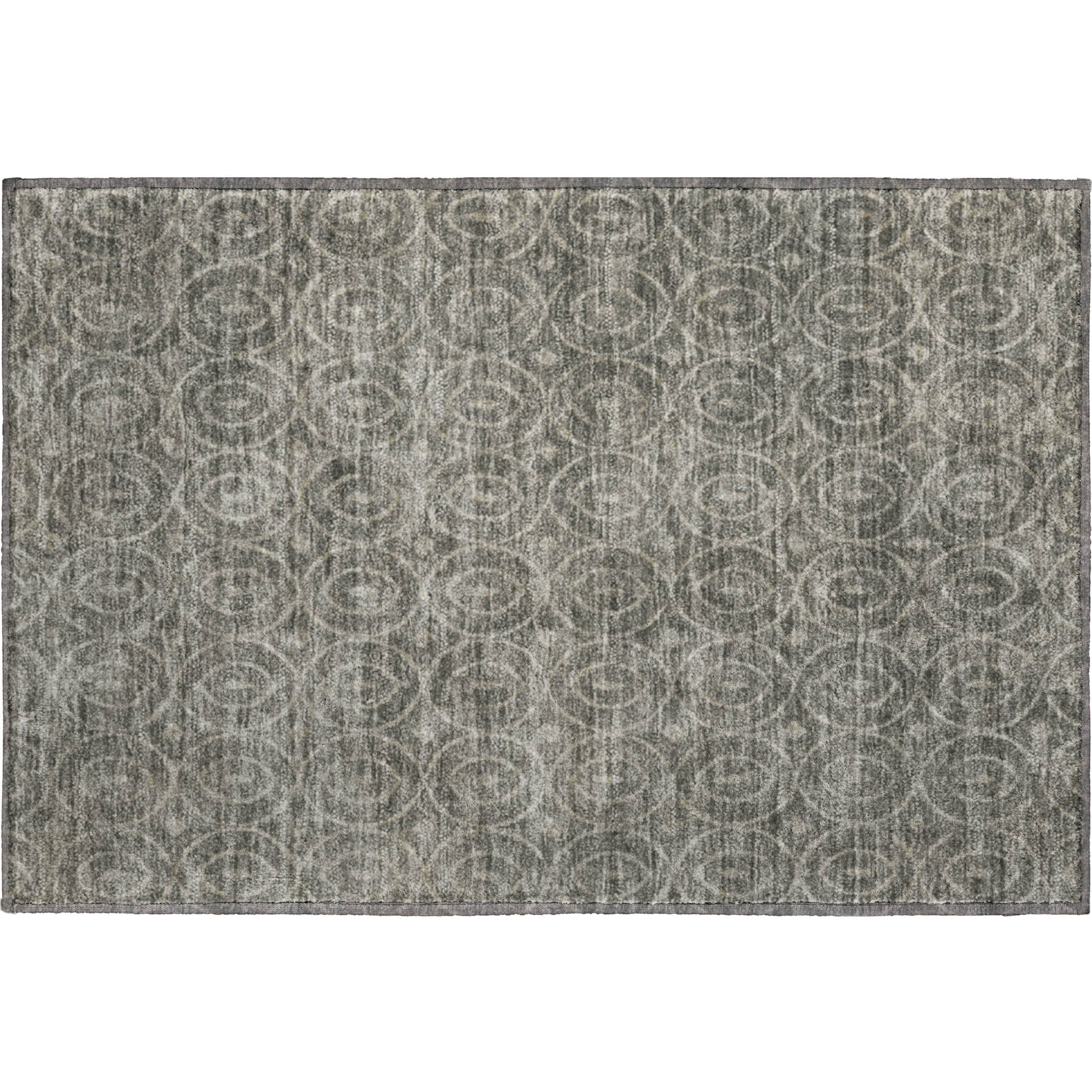 Mostar Machine Washable Transitional Pewter Gray Rug 1'8" x 2'6" #shape_Rectangle