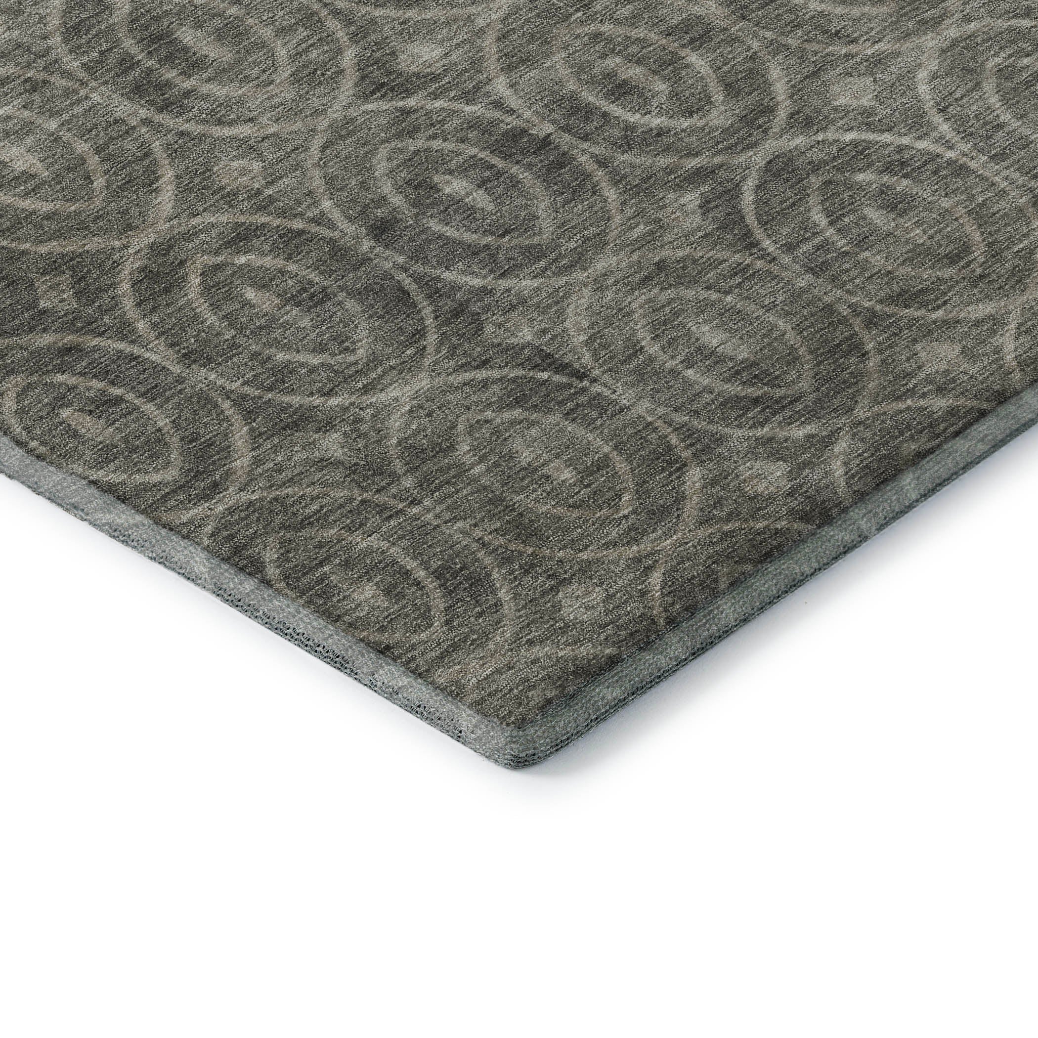 Mostar Machine Washable Transitional Pewter Gray Rug 1'8" x 2'6" #shape_Rectangle