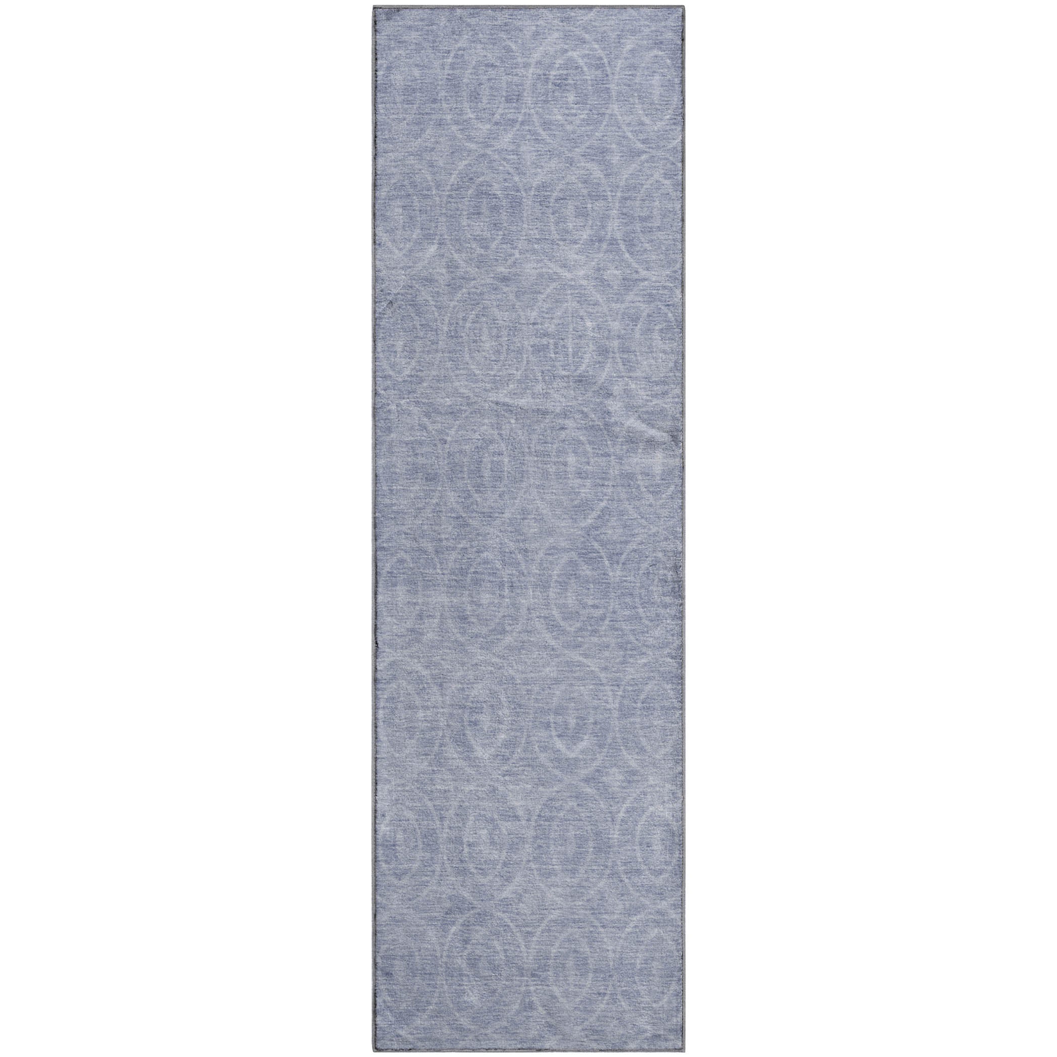 Mostar Machine Washable Transitional Sky Blue Rug 2'3" x 7'6" #shape_Runner