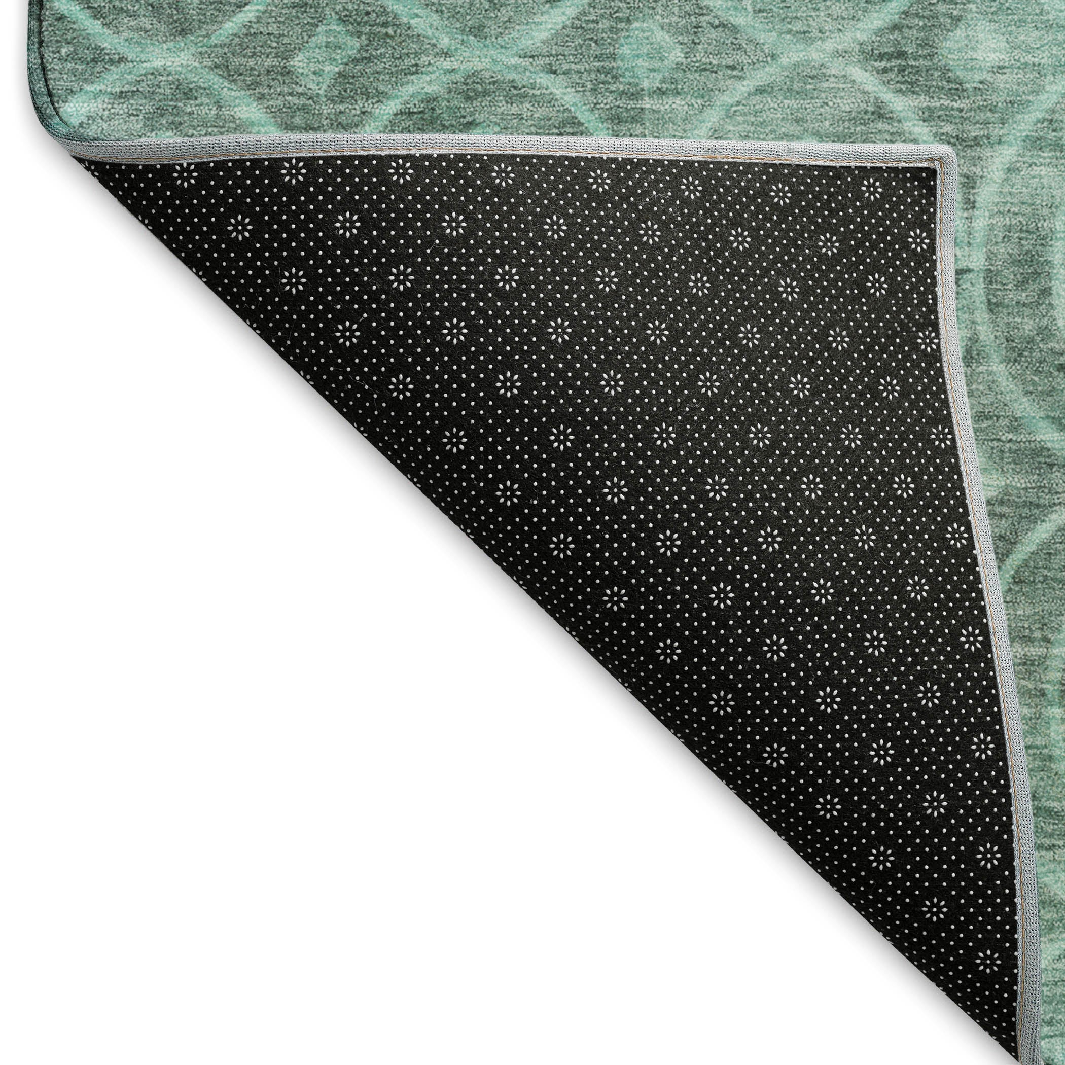 Mostar Machine Washable Transitional Teal Rug 1'8" x 2'6" #shape_Rectangle