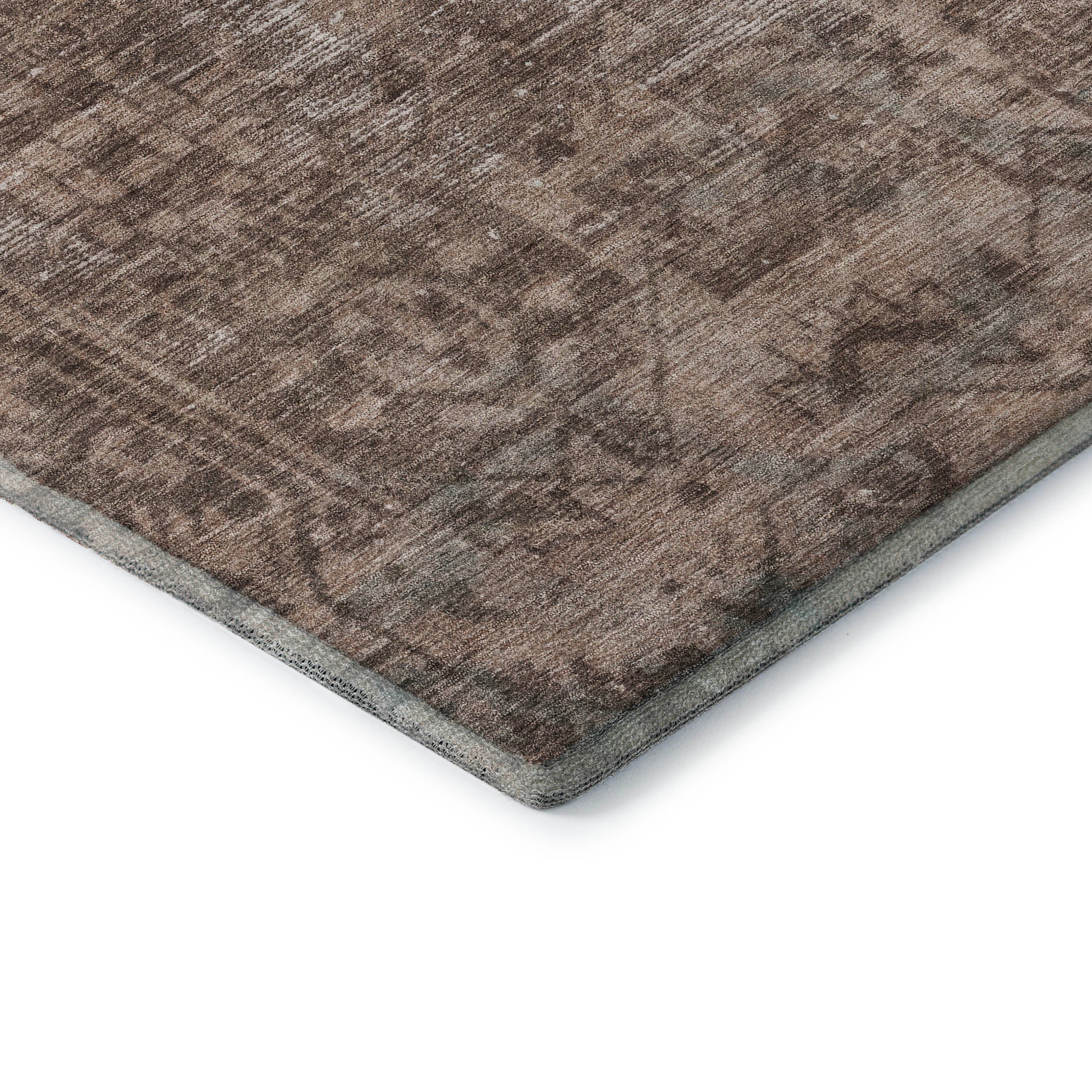 Salzburg Machine Washable Traditional Brown Rug 1'8" x 2'6" #shape_Rectangle