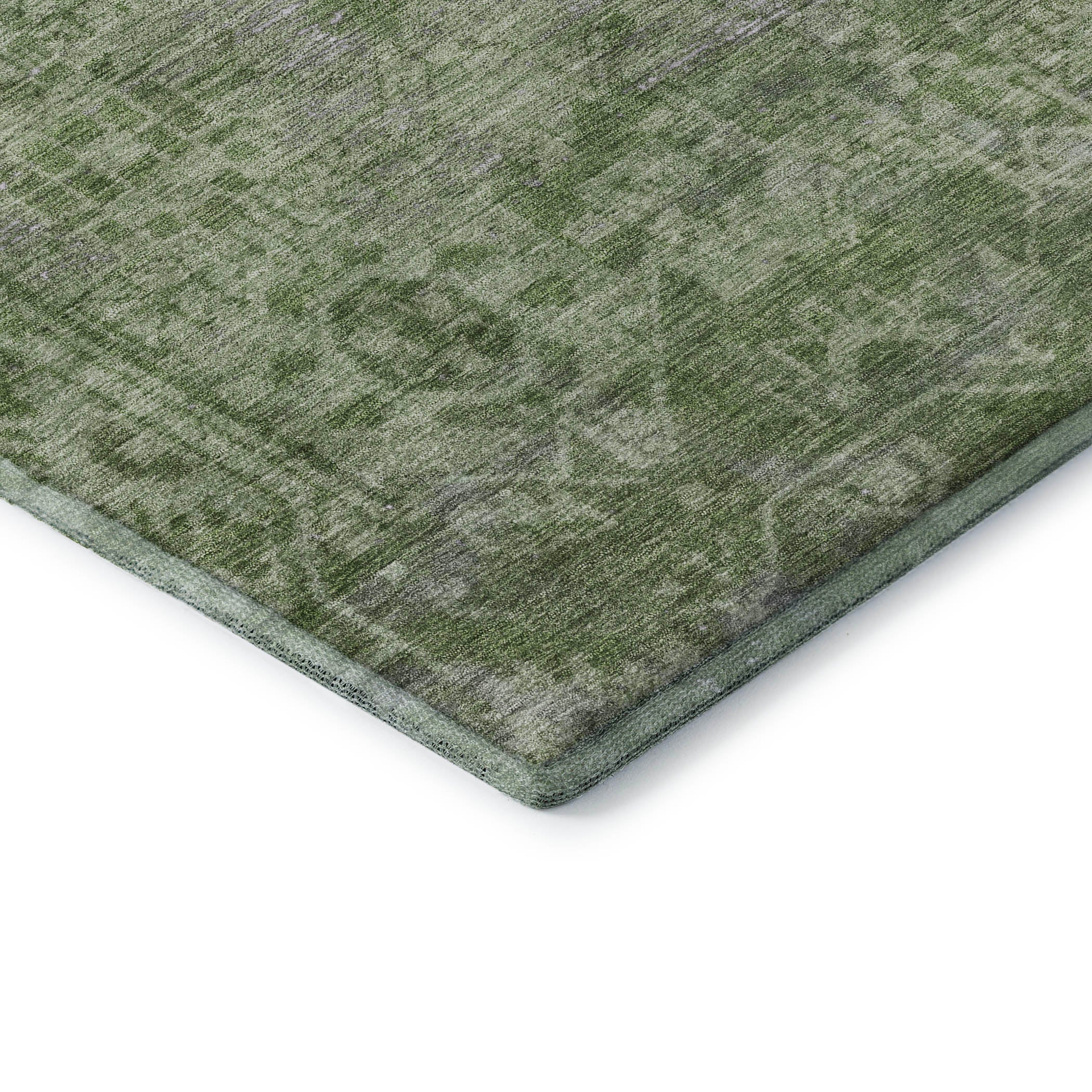 Salzburg Machine Washable Traditional Fern Green Rug 1'8" x 2'6" #shape_Rectangle