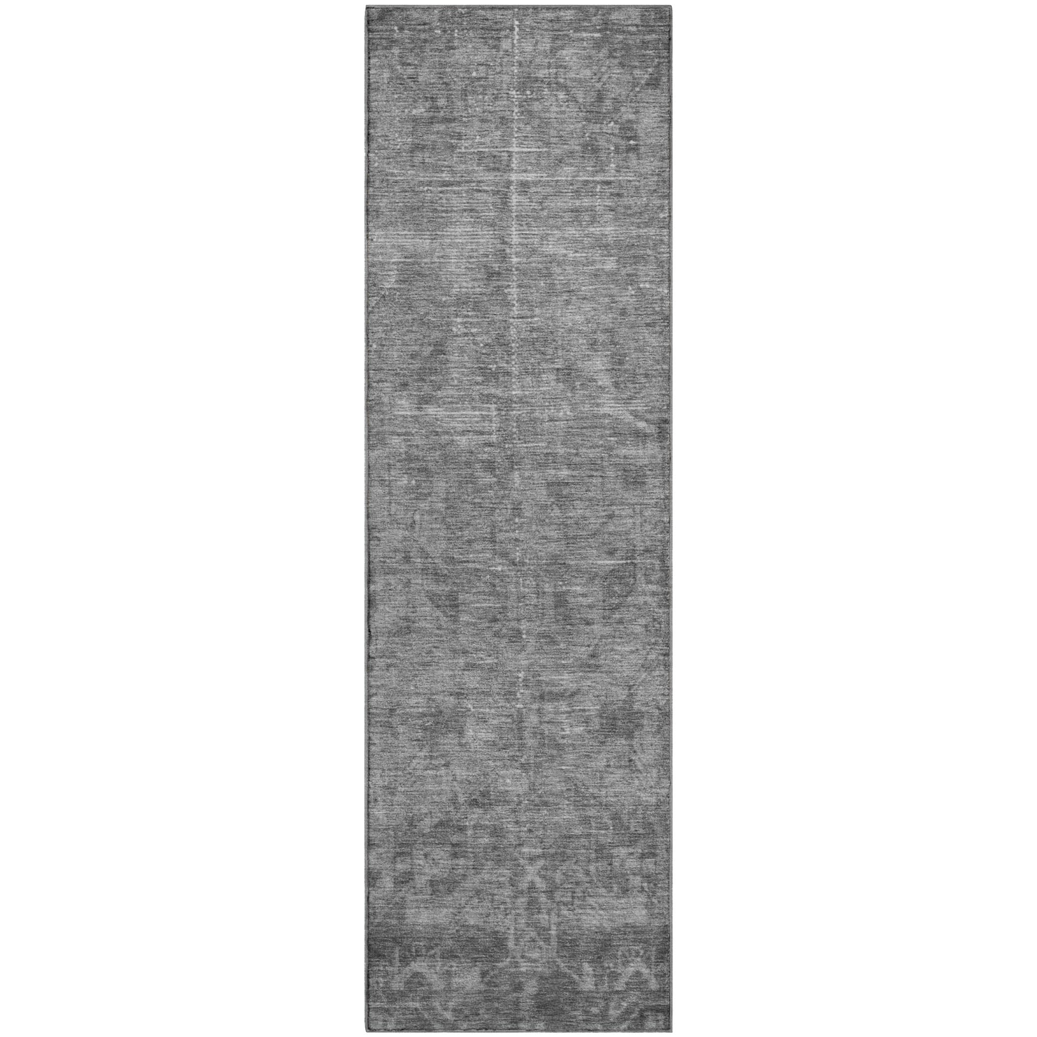 Salzburg Machine Washable Traditional Gray Rug 2'3" x 7'6" #shape_Runner