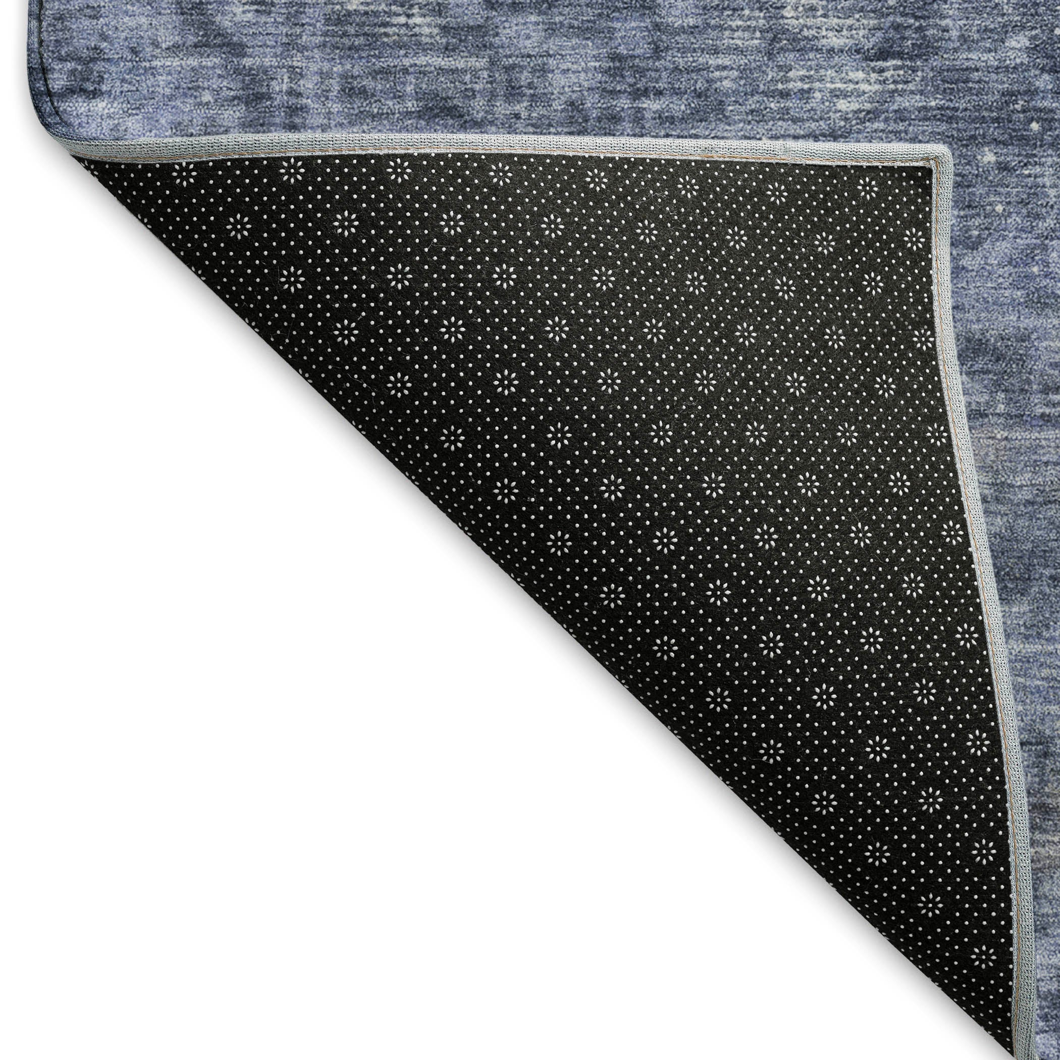 Salzburg Machine Washable Traditional Navy Blue Rug 1'8" x 2'6" #shape_Rectangle