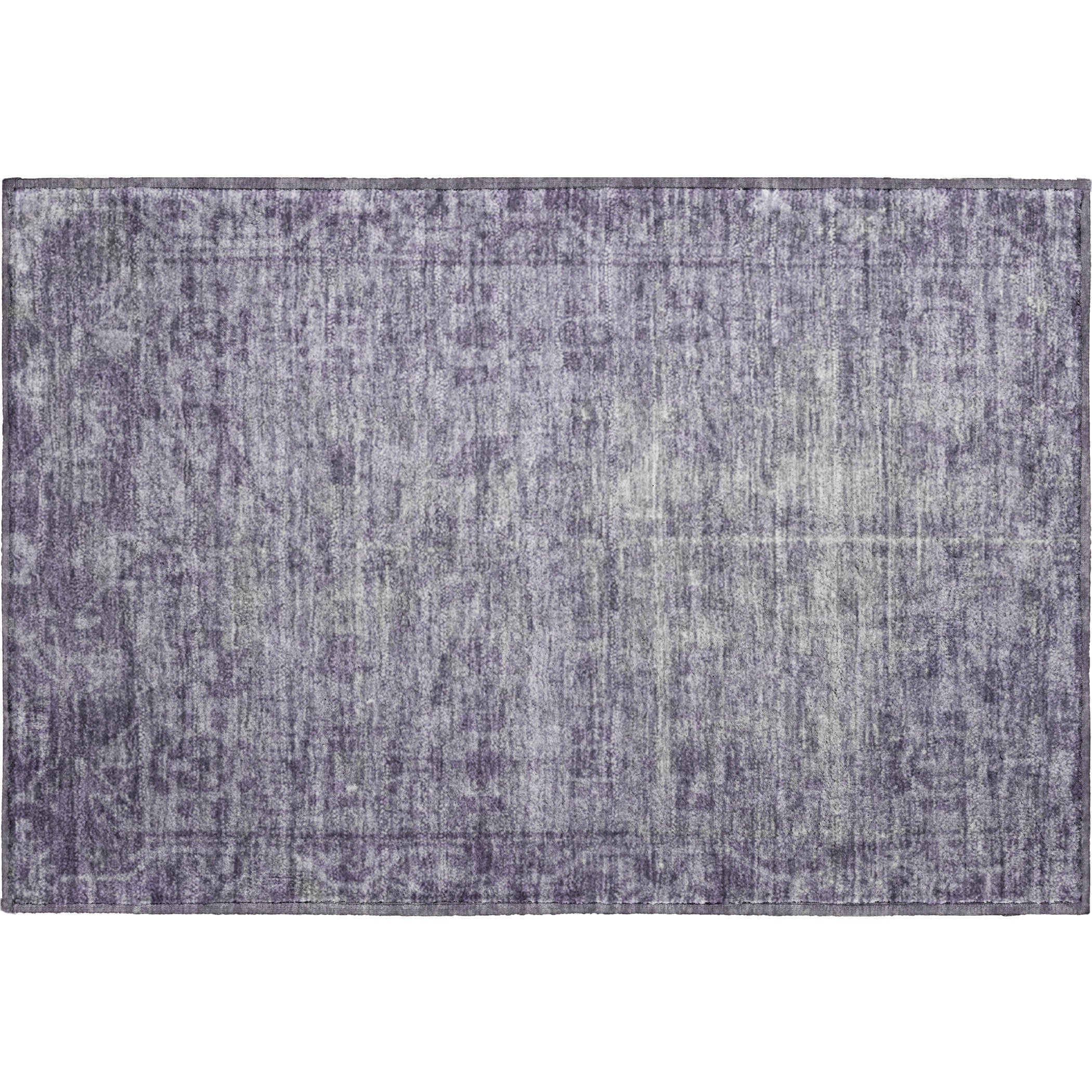 Salzburg Machine Washable Traditional Purple Rug 1'8" x 2'6" #shape_Rectangle