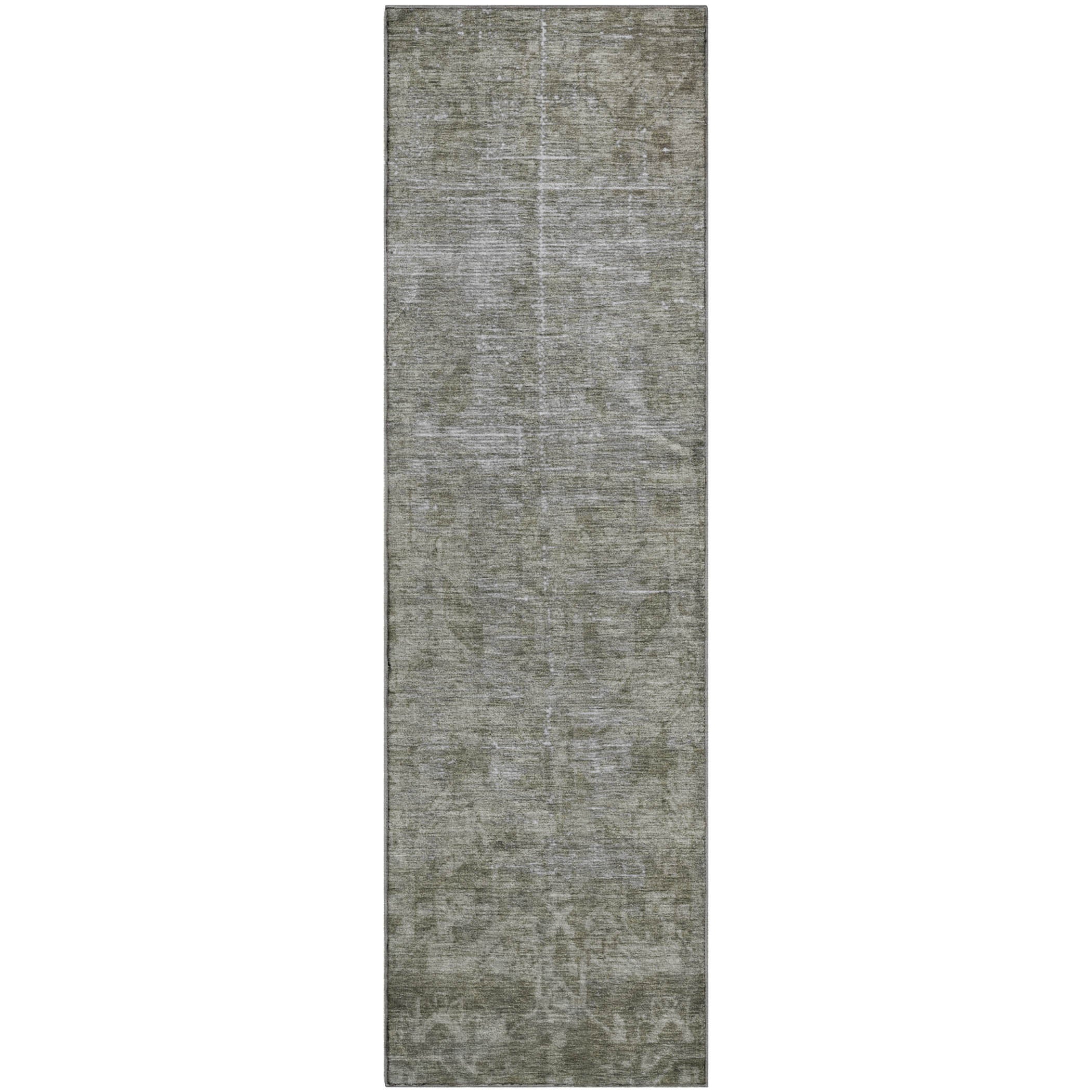 Salzburg Machine Washable Traditional Taupe Brown Rug 2'3" x 7'6" #shape_Runner