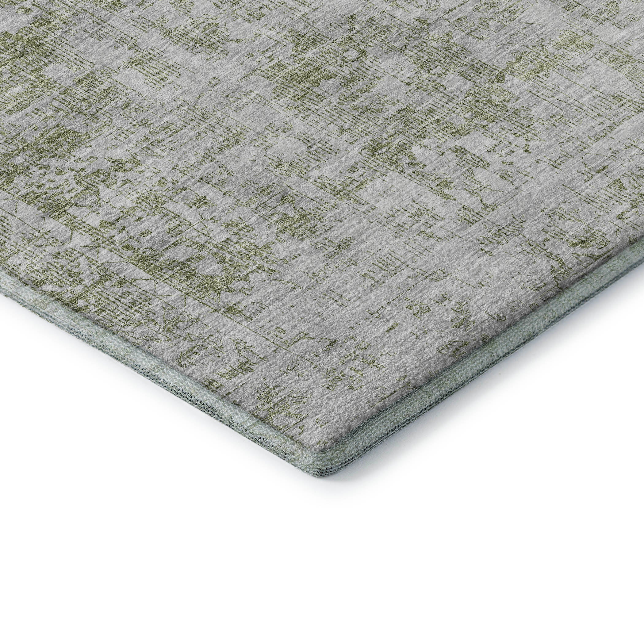 Salzburg Machine Washable Traditional Aloe Green Rug 1'8" x 2'6" #shape_Rectangle