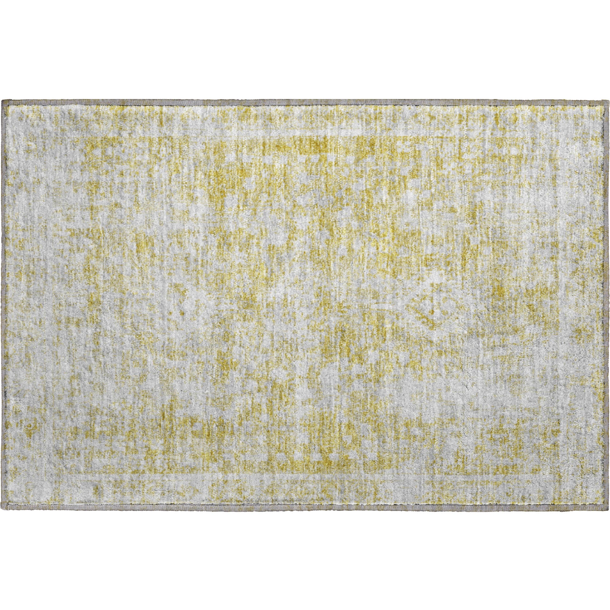 Salzburg Machine Washable Traditional Gold Rug 1'8" x 2'6" #shape_Rectangle