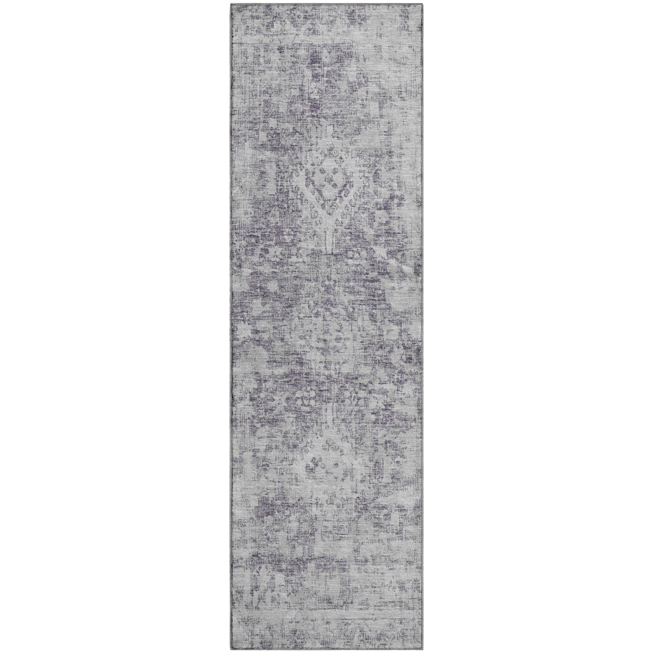 Salzburg Machine Washable Traditional Plum Purple Rug 2'3" x 7'6" #shape_Runner