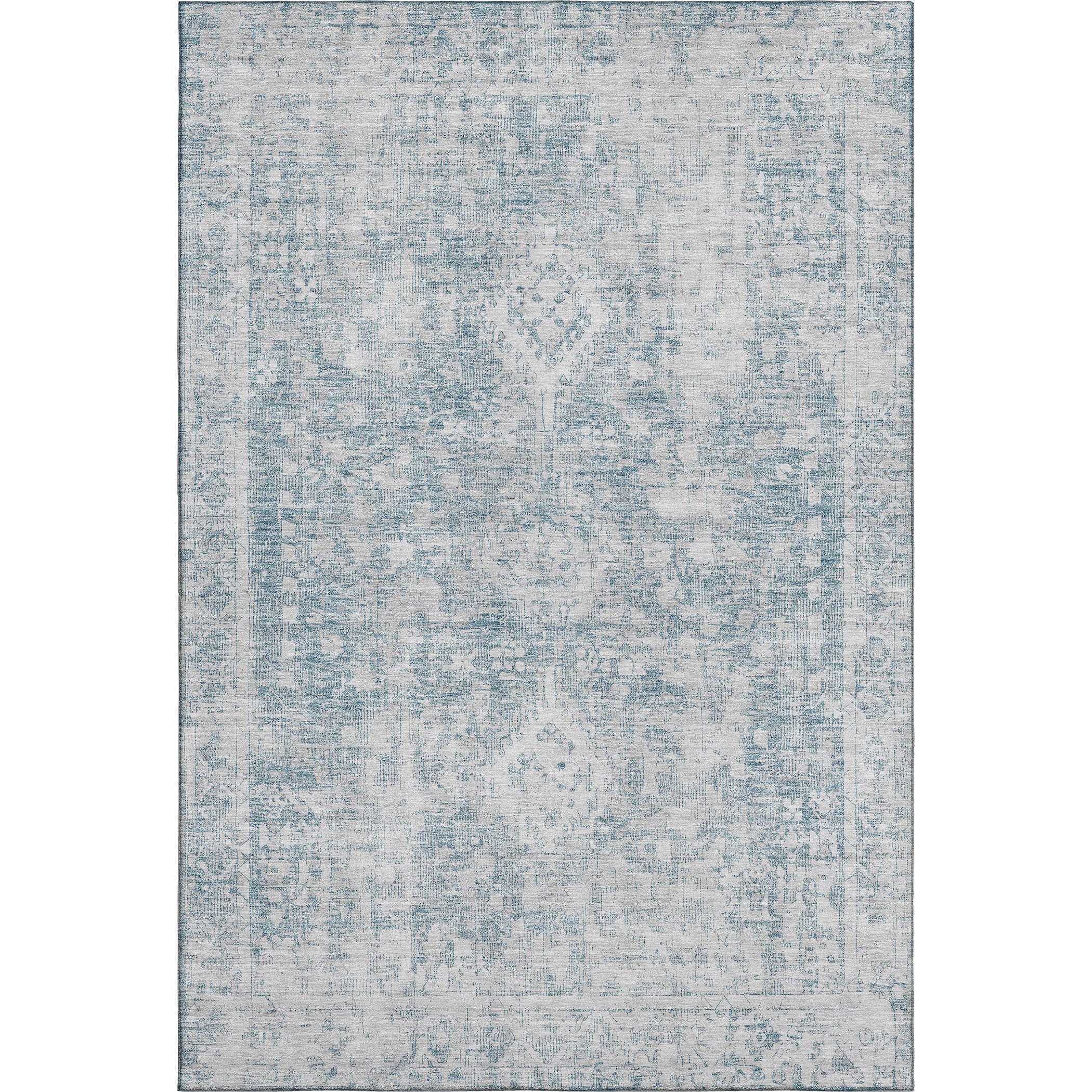 Salzburg Machine Washable Traditional Sky Blue Rug 2'6" x 3'10" #shape_Rectangle