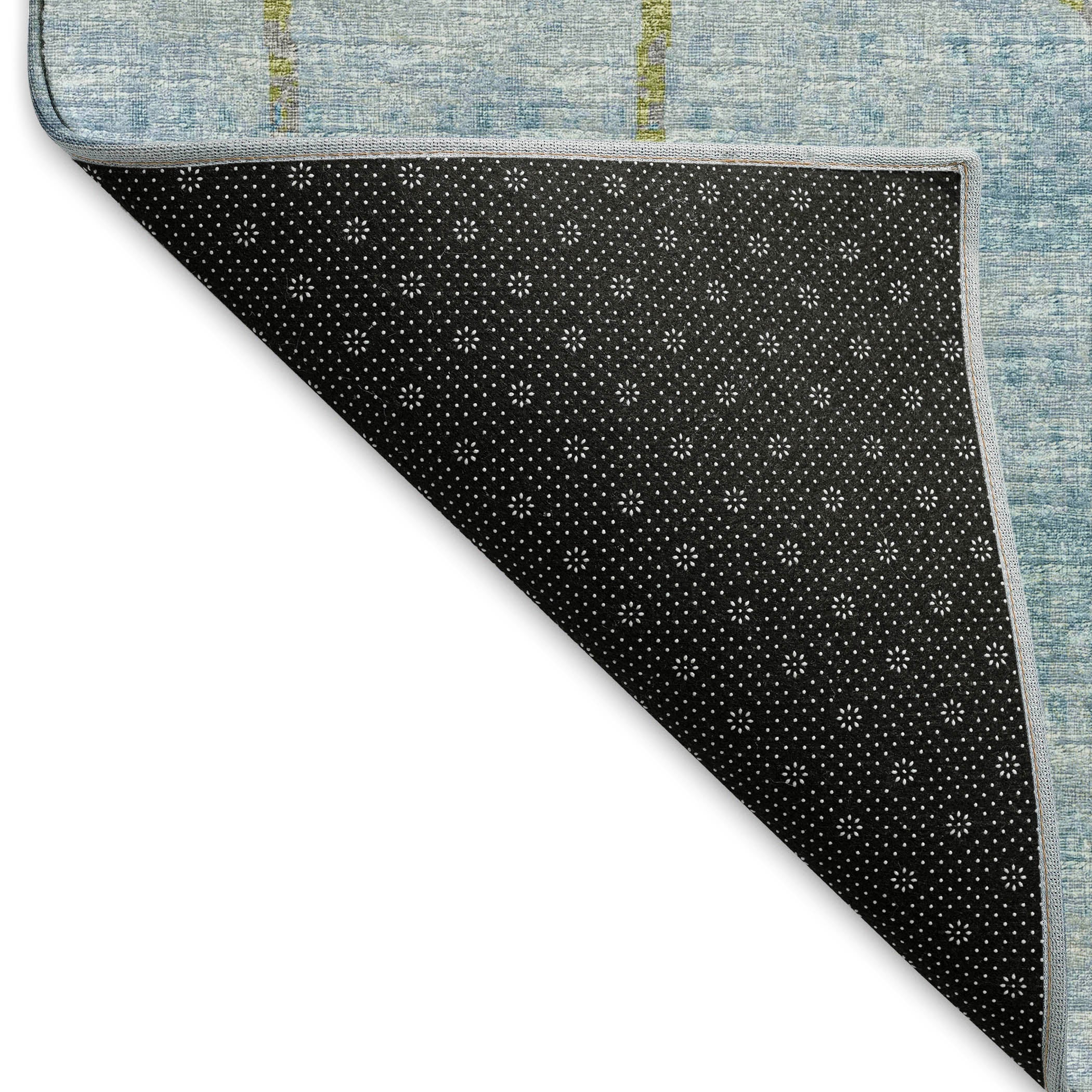 Oaxaca Machine Washable Transitional Blue Rug 1'8" x 2'6" #shape_Rectangle