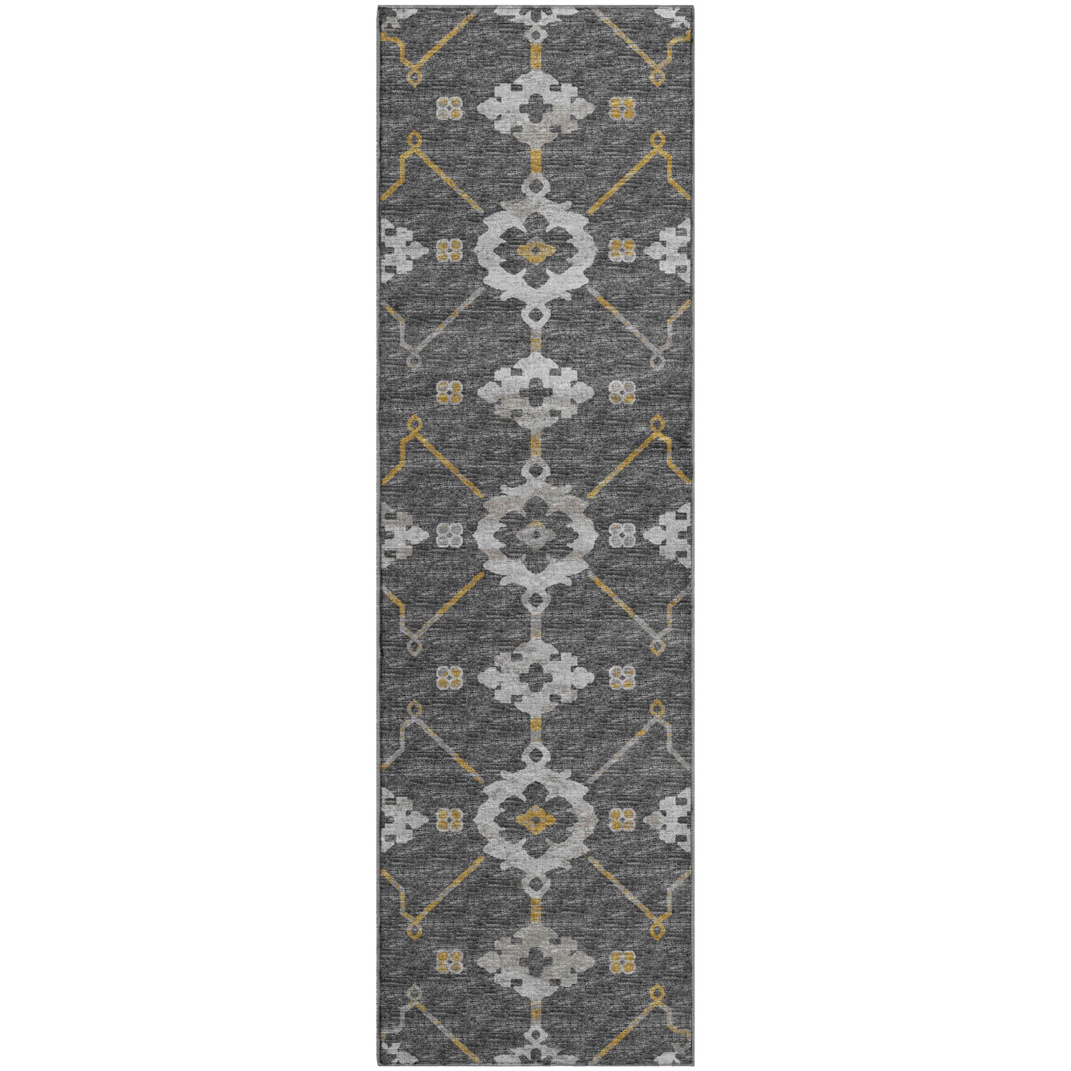 Oaxaca Machine Washable Transitional Gray Rug 2'3" x 7'6" #shape_Runner