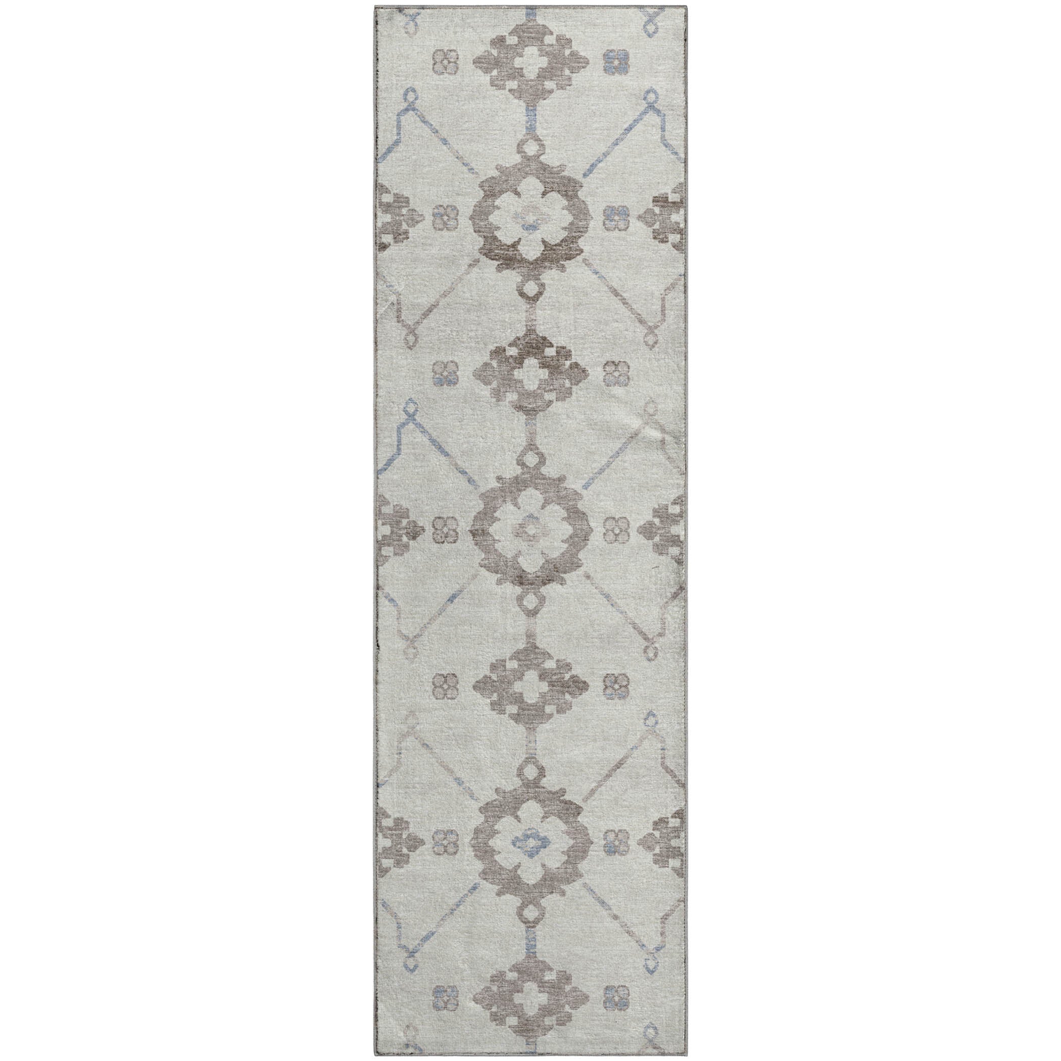 Oaxaca Machine Washable Transitional Taupe Neutral Rug 2'3" x 7'6" #shape_Runner