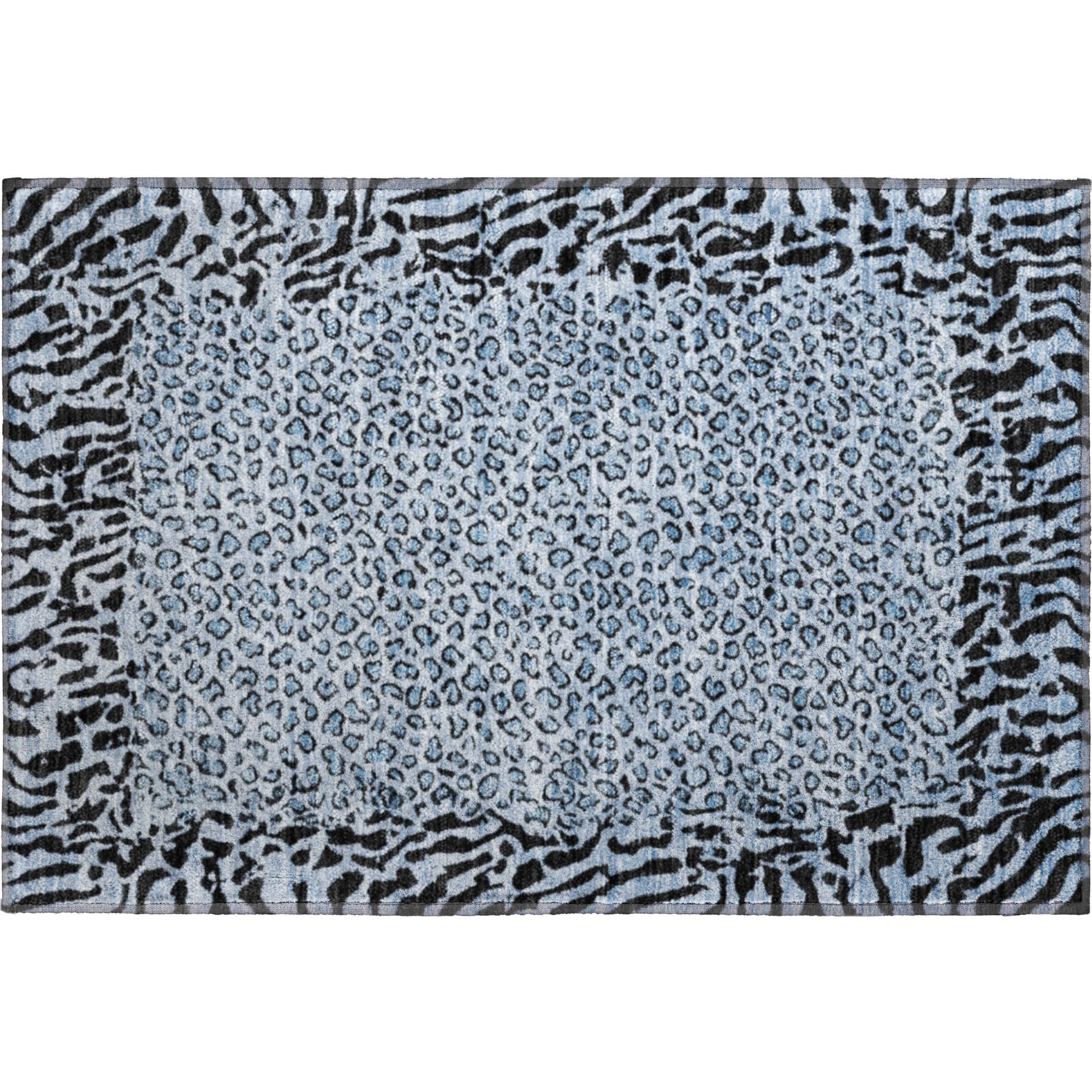 Baku Machine Washable Transitional Blue Rug 1'8" x 2'6" #shape_Rectangle