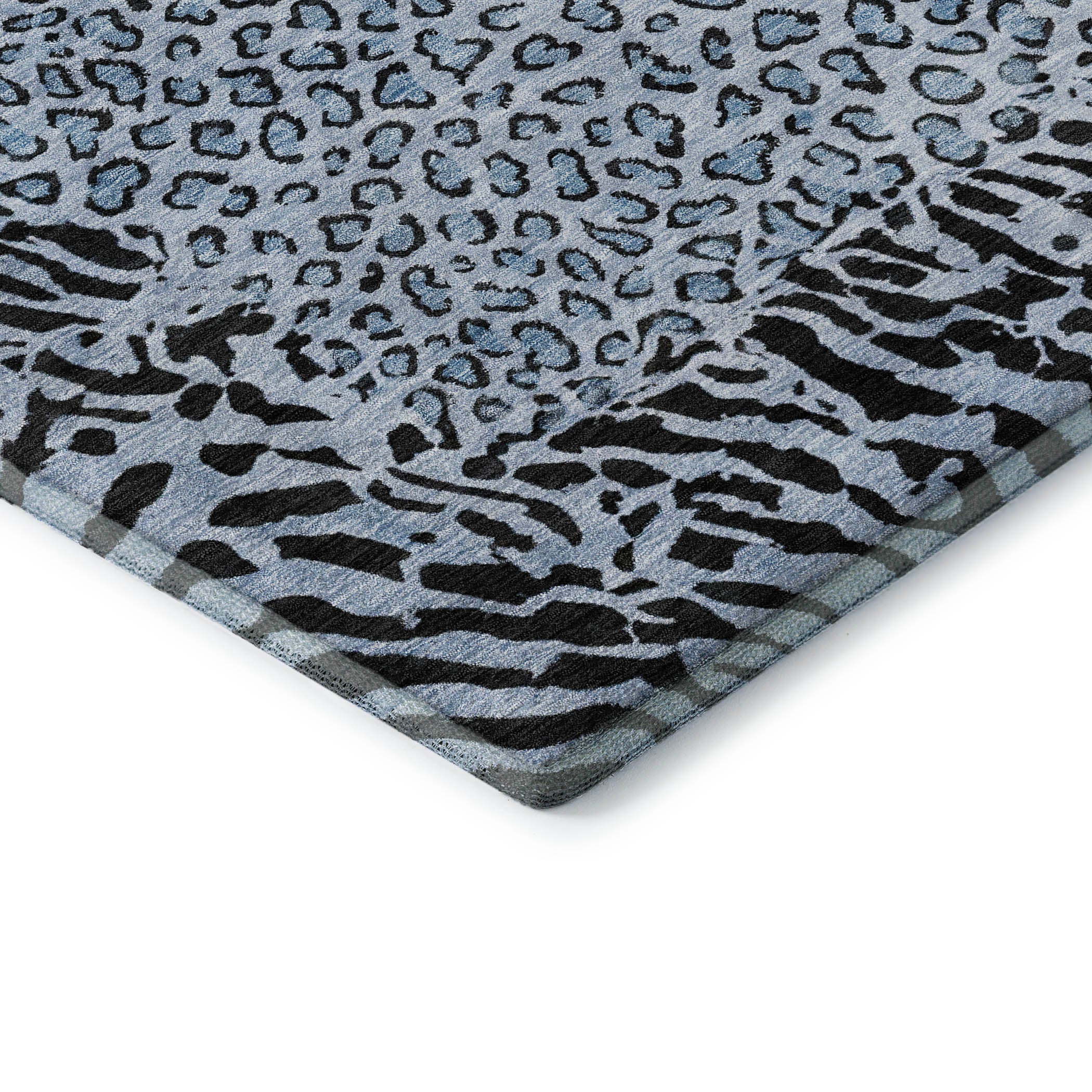 Baku Machine Washable Transitional Blue Rug 1'8" x 2'6" #shape_Rectangle