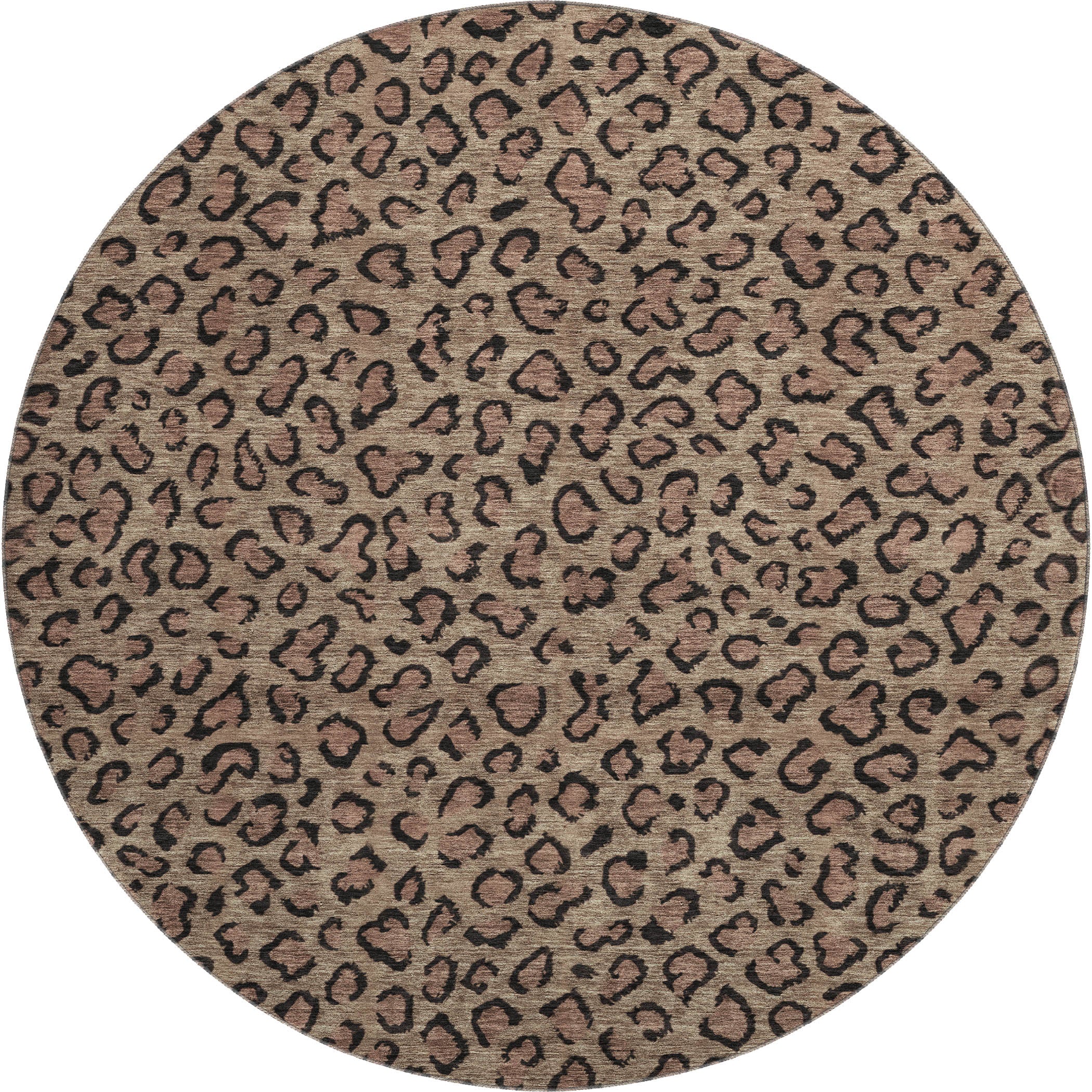 Baku Machine Washable Transitional Brown Rug 8' x 8' #shape_Round