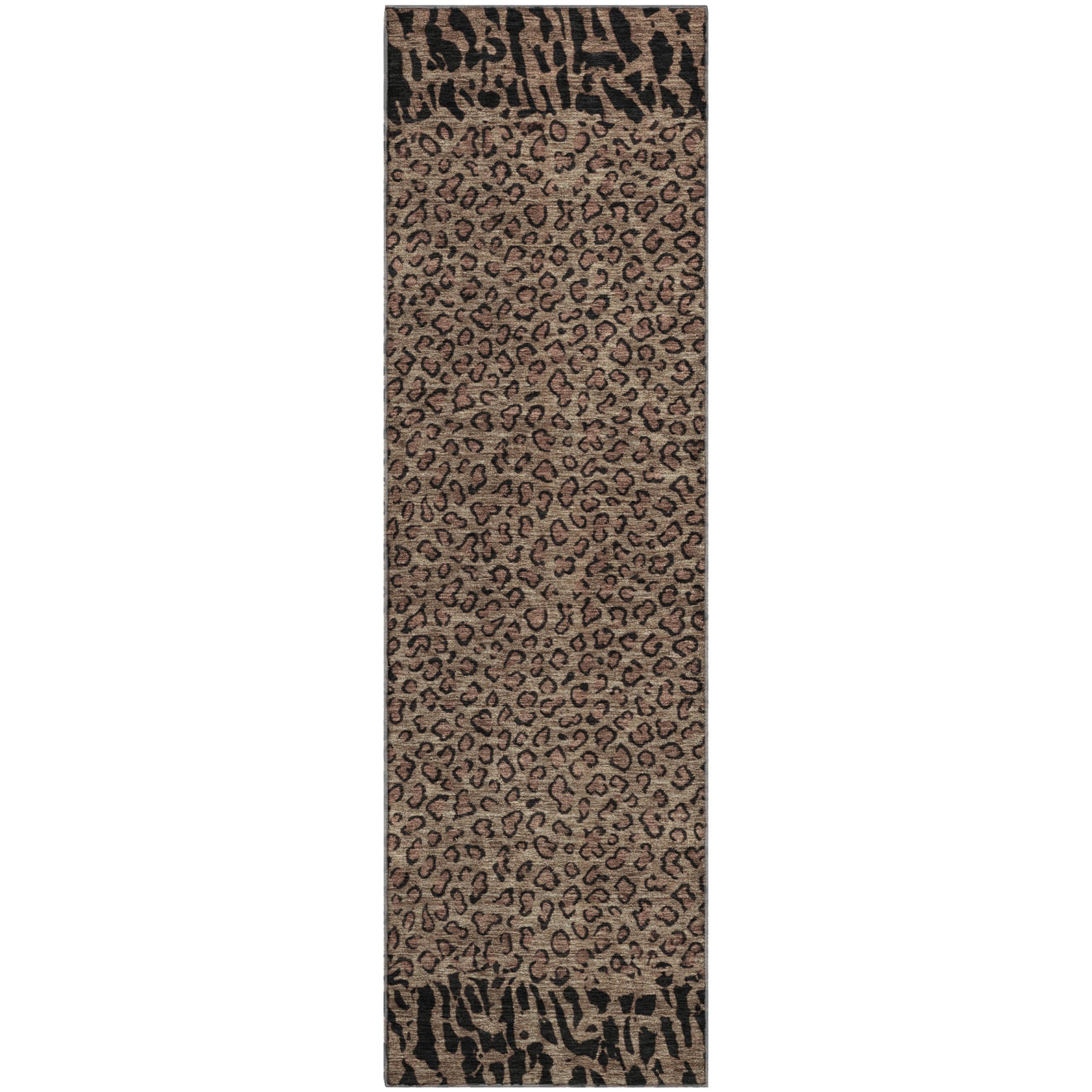 Baku Machine Washable Transitional Brown Rug 2'3" x 7'6" #shape_Runner