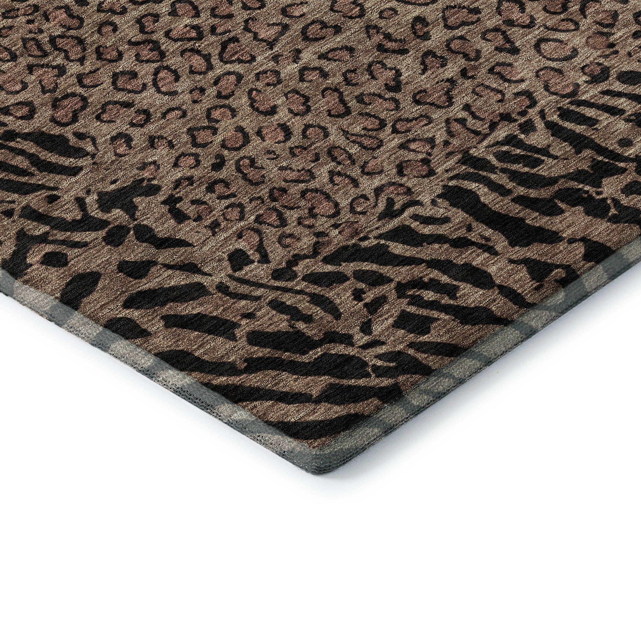 Baku Machine Washable Transitional Brown Rug 1'8" x 2'6" #shape_Rectangle